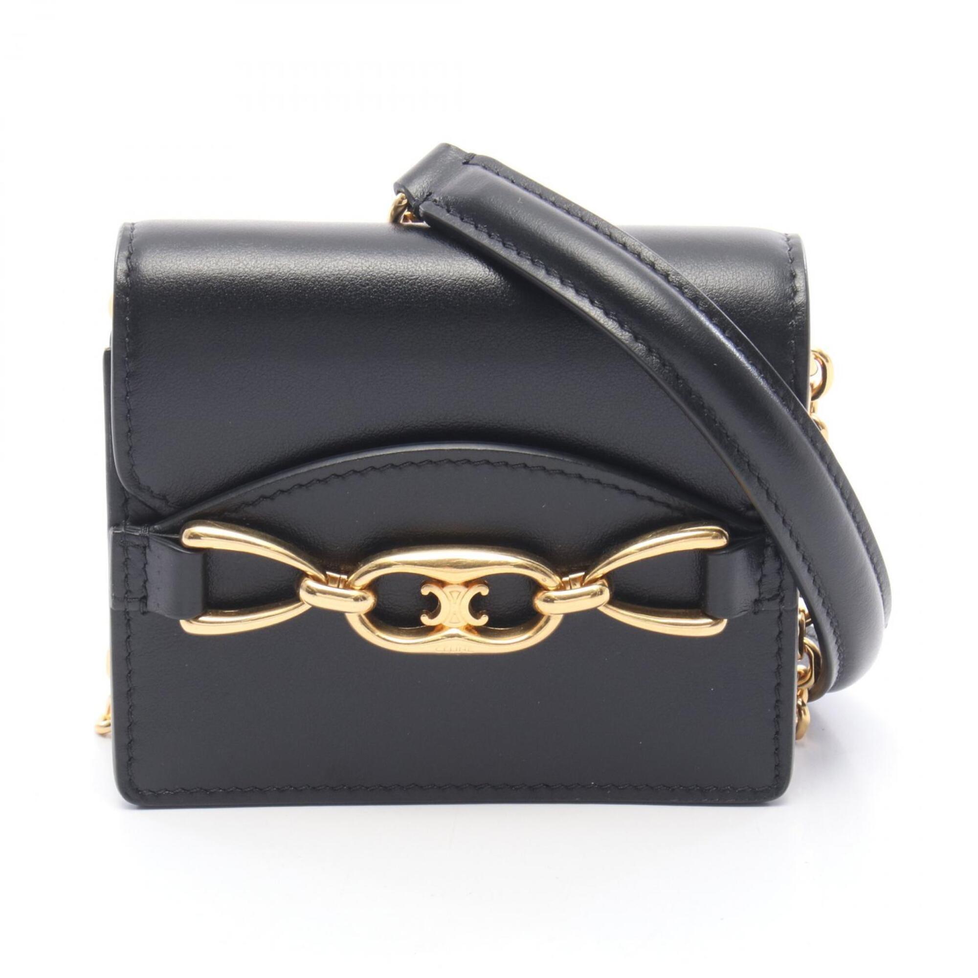 Celine Black Leather Handbag Shoulder Bag (Pre-Owned)