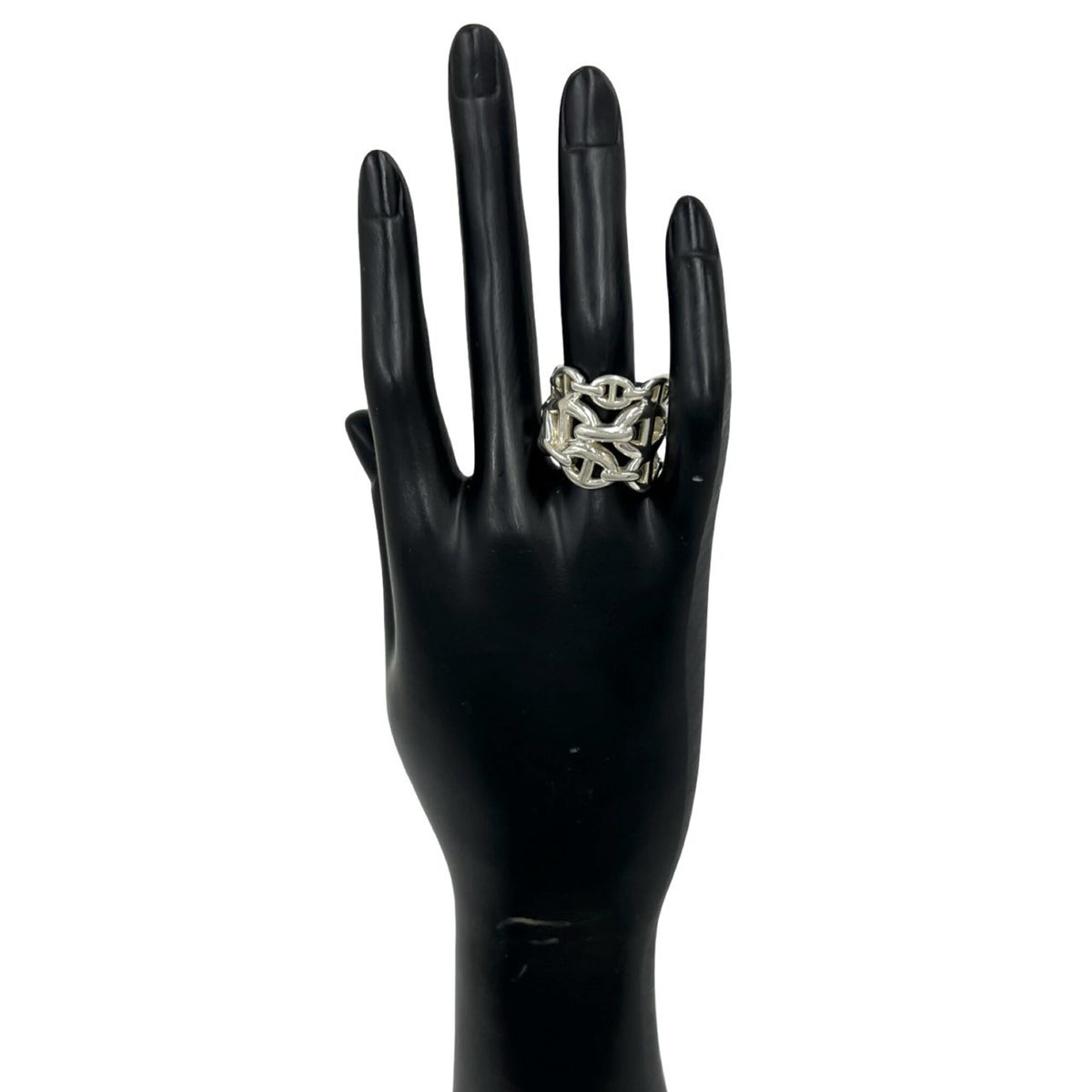 Hermes Silver Silver 925 Band Ring (Pre-Owned)
