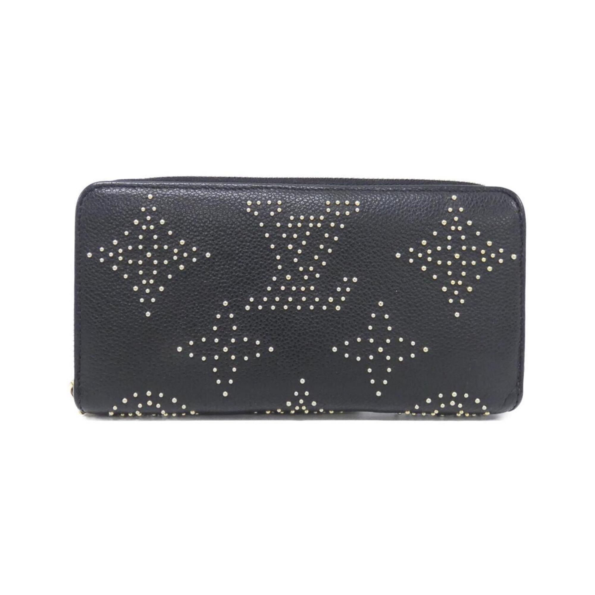 Louis Vuitton Black Leather Long Wallet (Bi-Fold) (Pre-Owned)