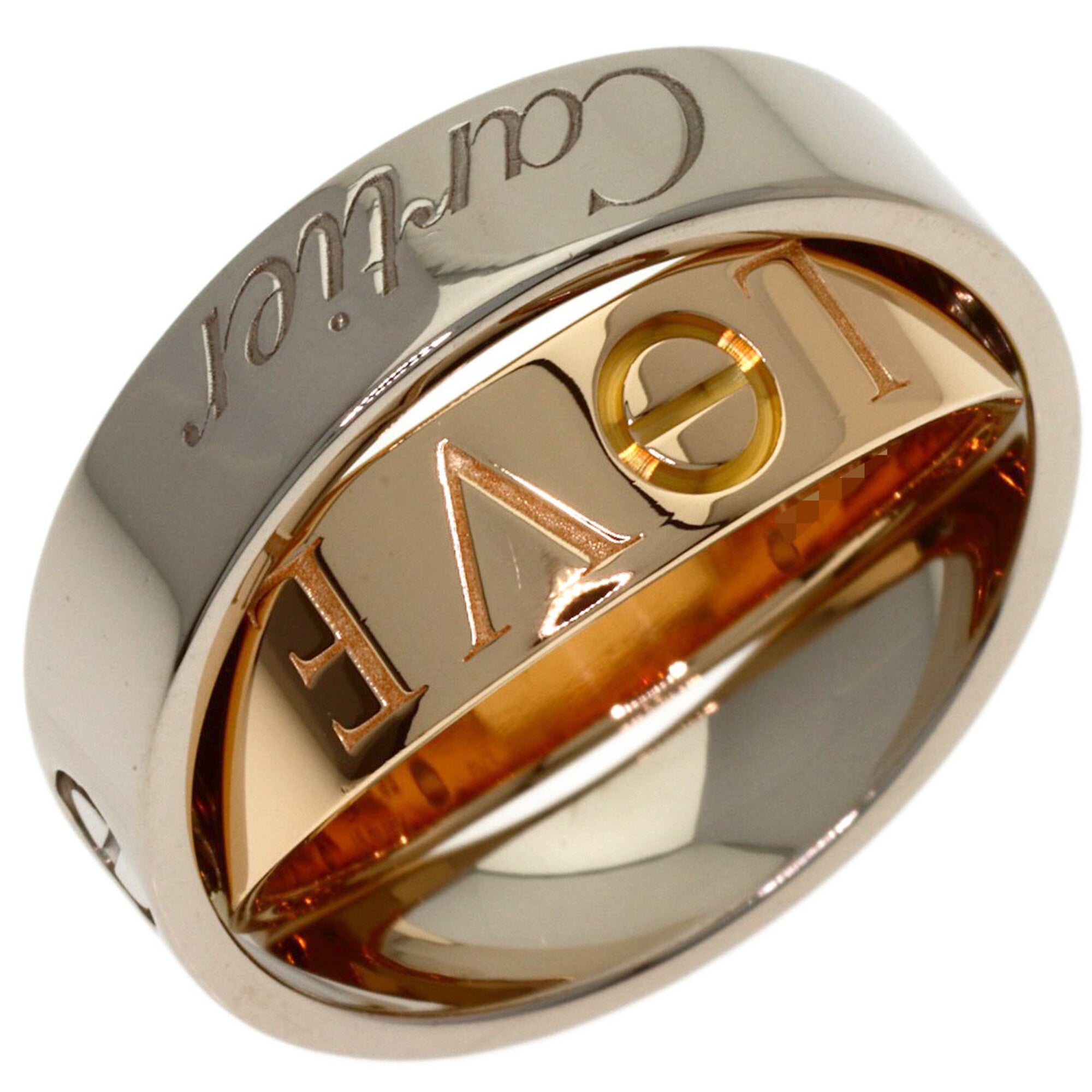 Cartier Love Pink Gold (18K) White Gold (18K) Band Ring (Pre-Owned)