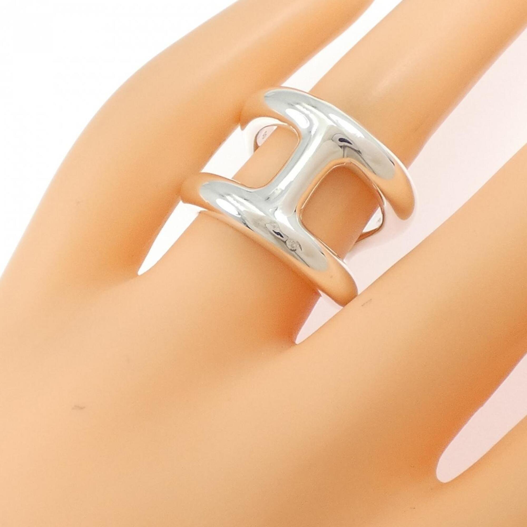 Hermes Silver 925 Band Ring (Pre-Owned)