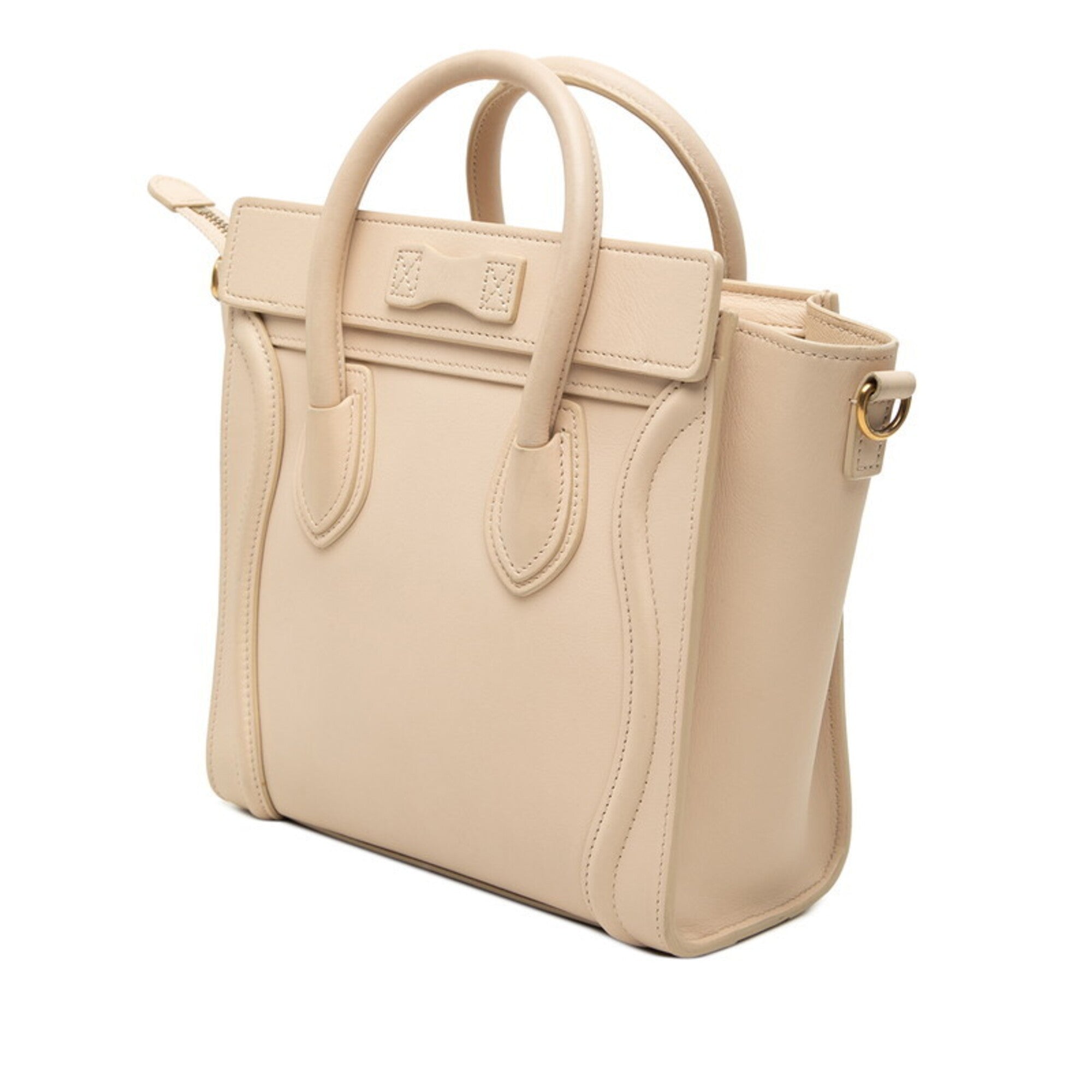 Celine Luggage Beige Leather Handbag Shoulder Bag (Pre-Owned)