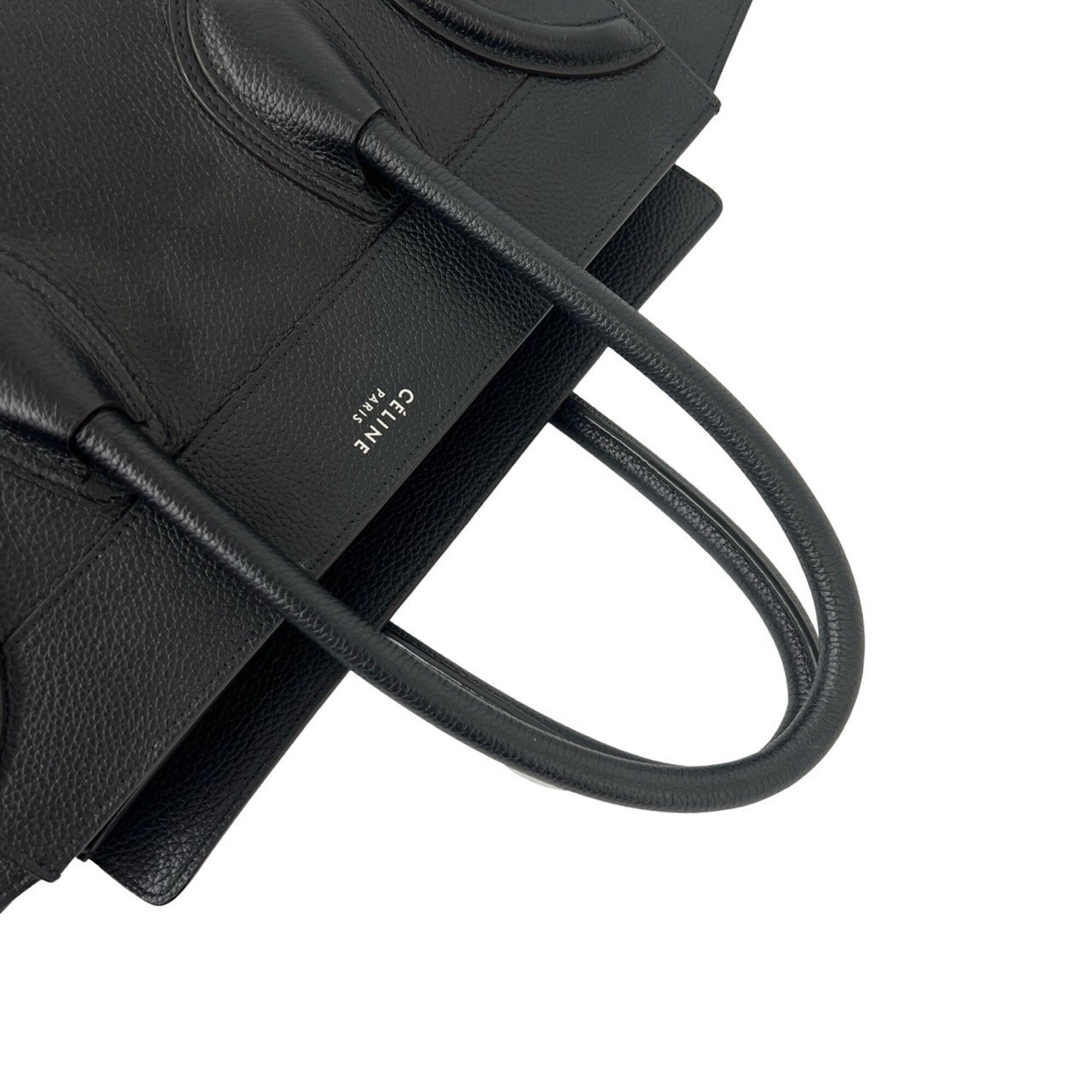 Celine Black Leather Handbag Tote Bag (Pre-Owned)