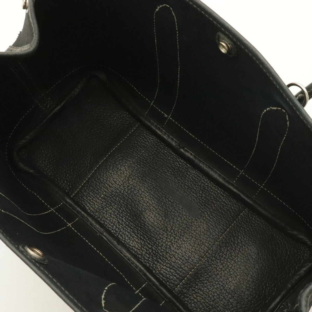 Hermes Black Toile Officier Handbag Tote Bag (Pre-Owned)