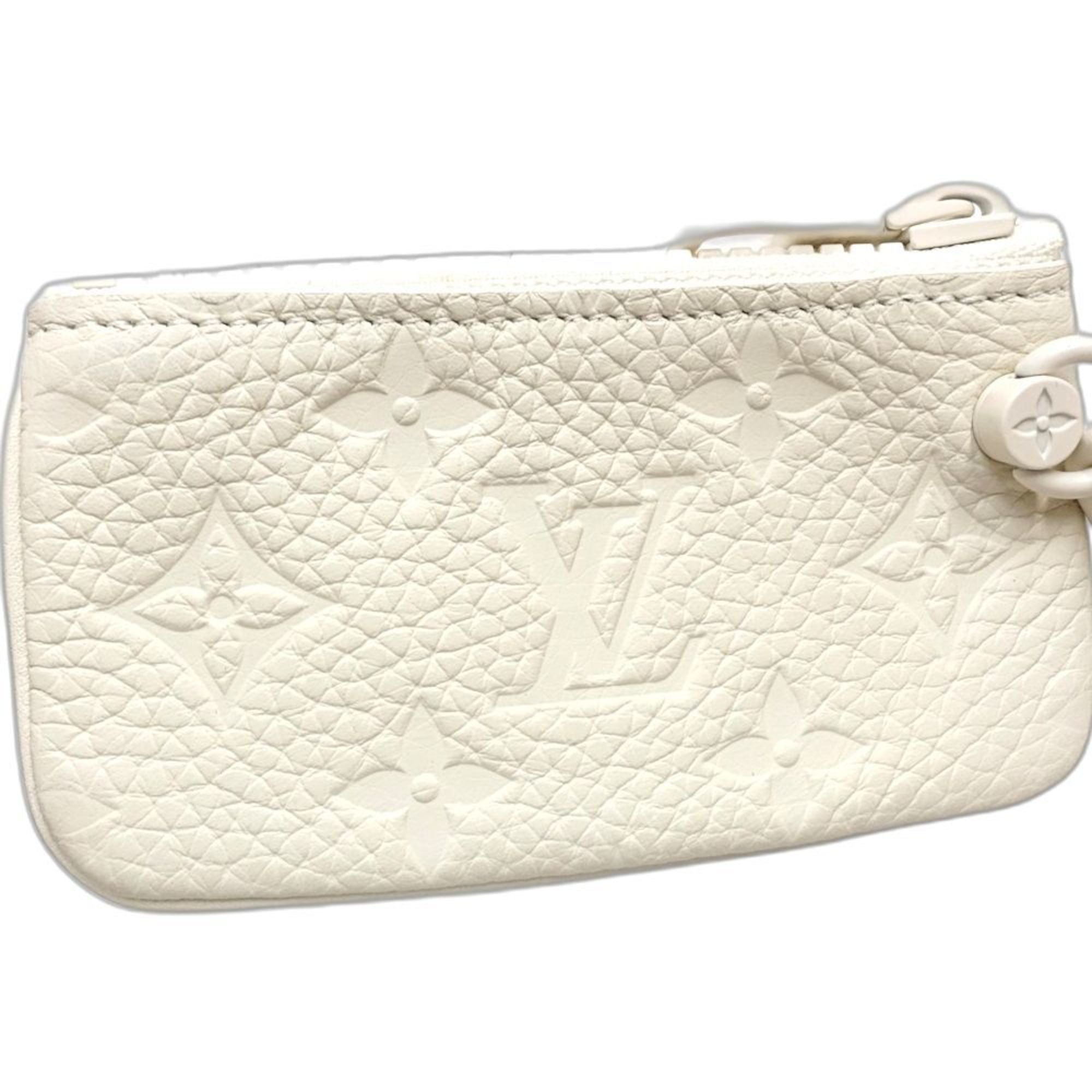 Louis Vuitton White Leather Coin Purse/Coin Case (Pre-Owned)