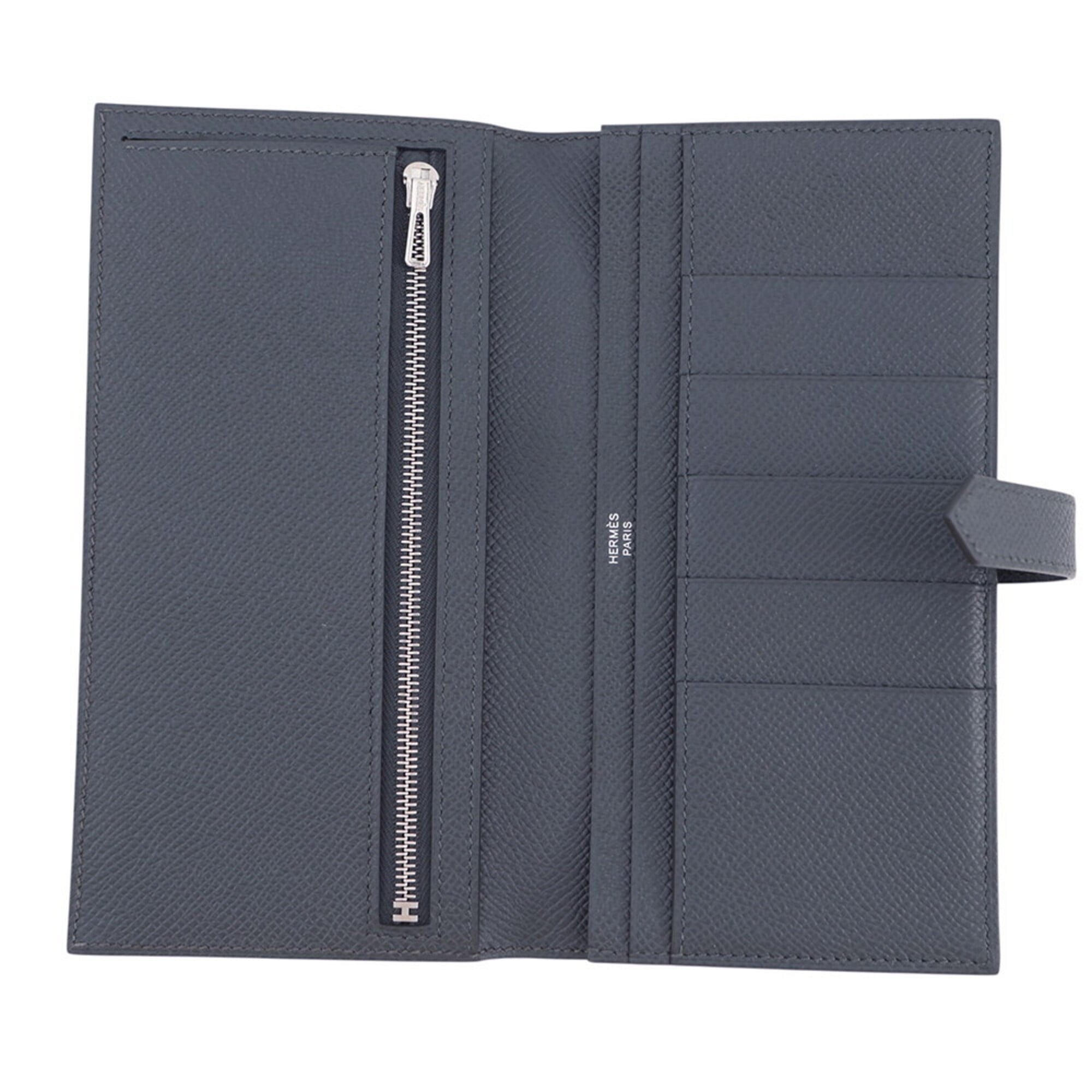 Hermes Gray Epsom Leather Long Wallet (Bi-Fold) (Pre-Owned)
