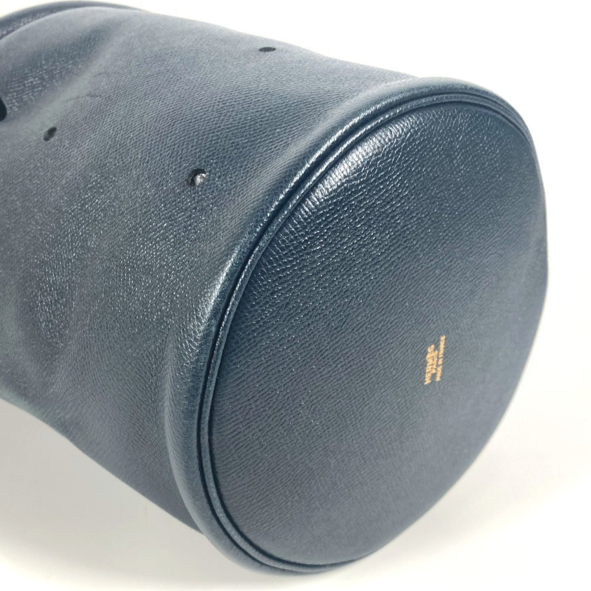 Hermes Navy Leather Shoulder Bag (Pre-Owned)