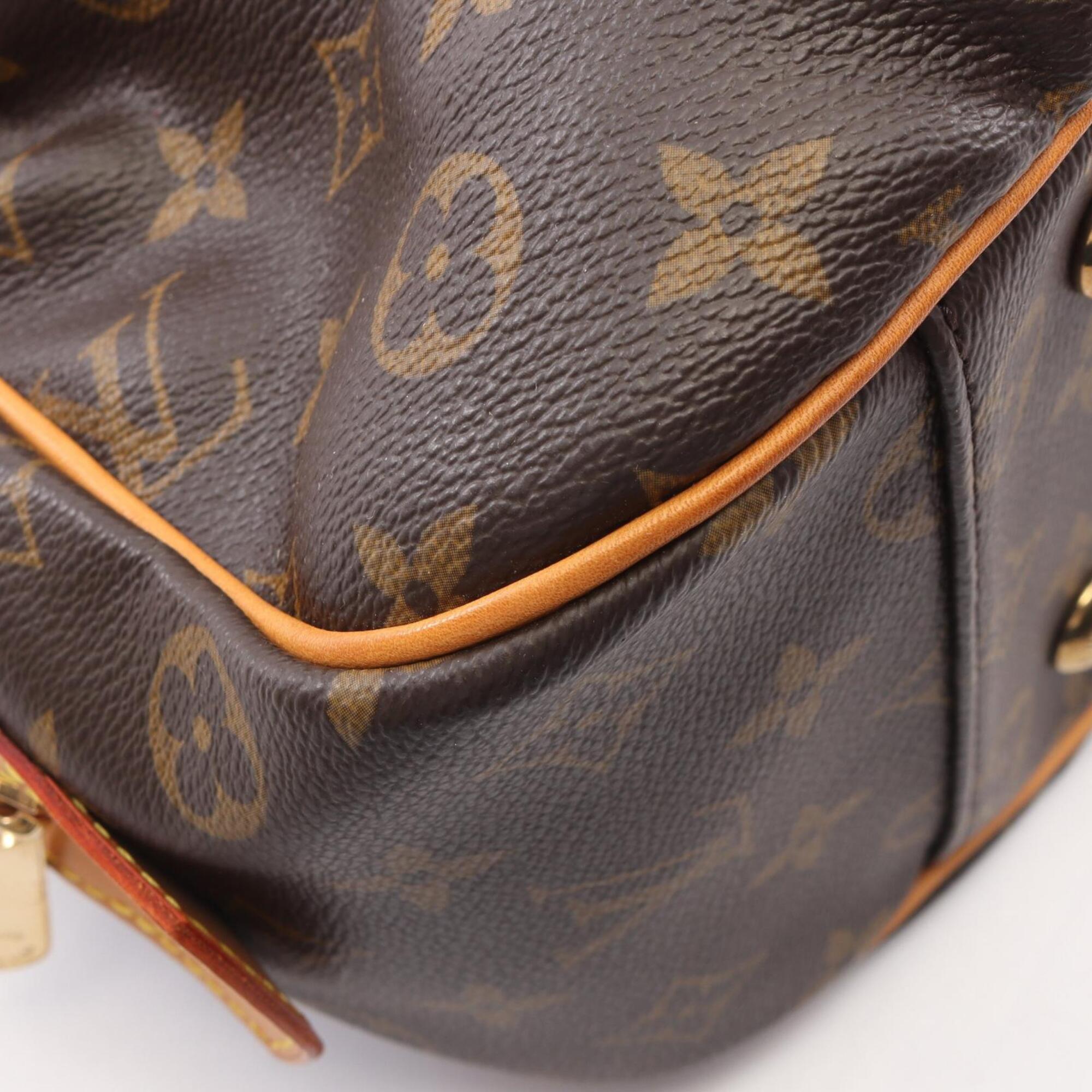Louis Vuitton Brown Pvc Coated Canvas Leather Handbag (Pre-Owned)