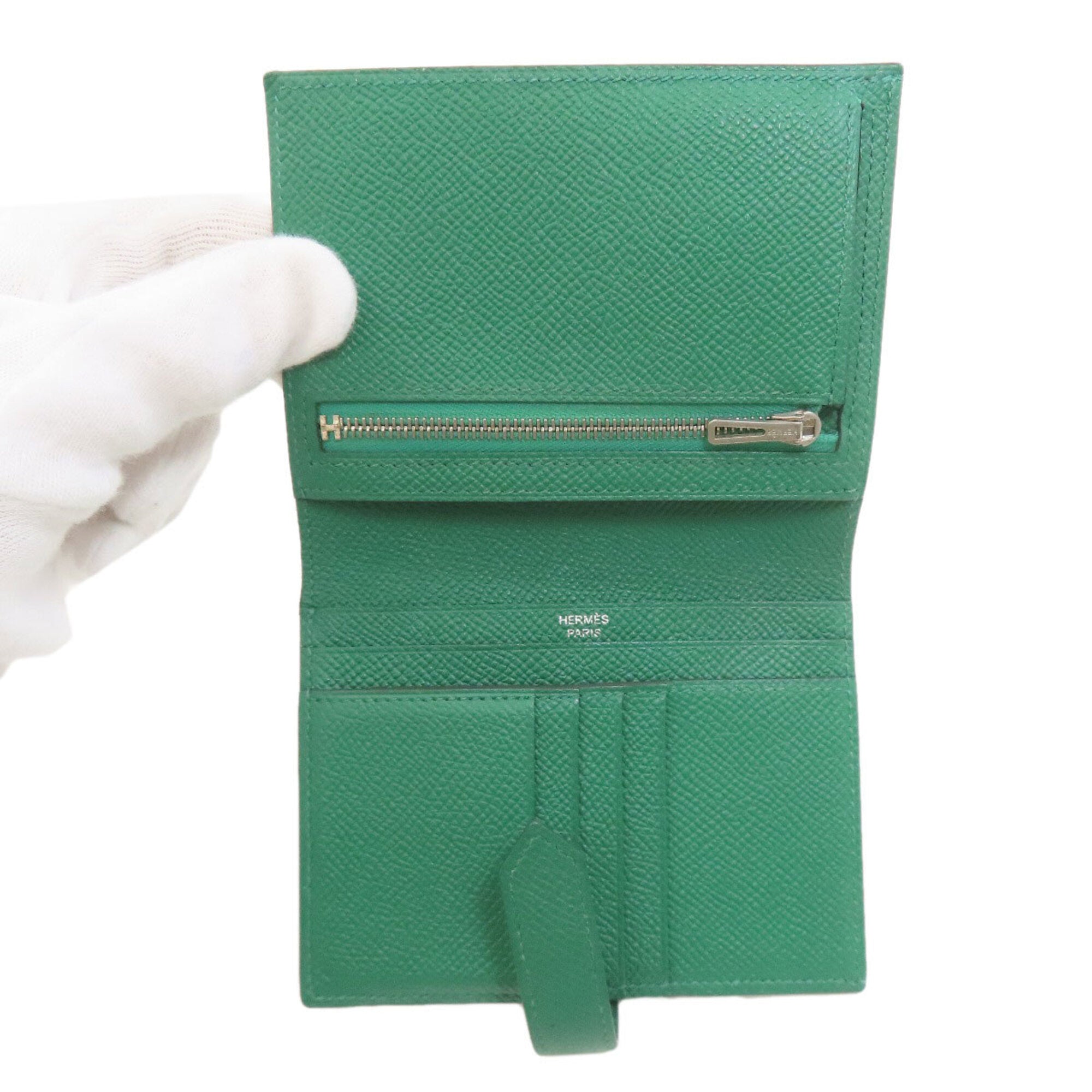 Hermes Green Epsom Leather Wallet (Bi-Fold) (Pre-Owned)