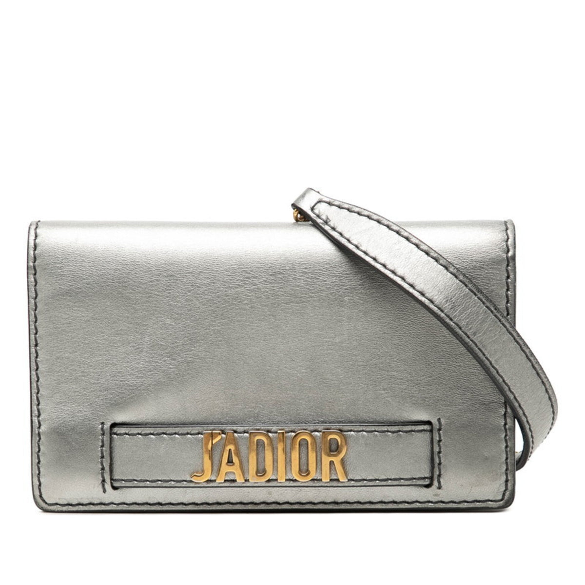 Christian Dior Gold Silver Leather Shoulder Bag (Pre-Owned)