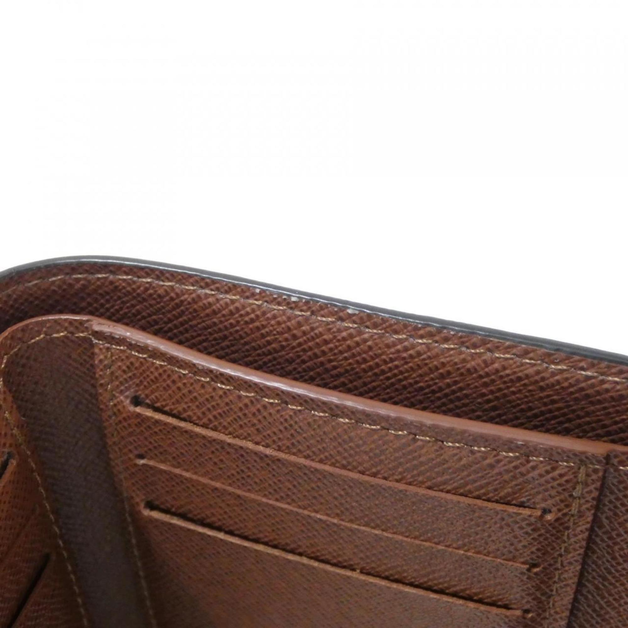 Louis Vuitton Monogram Marron Coated Canvas Wallet (Tri-Fold) (Pre-Owned)