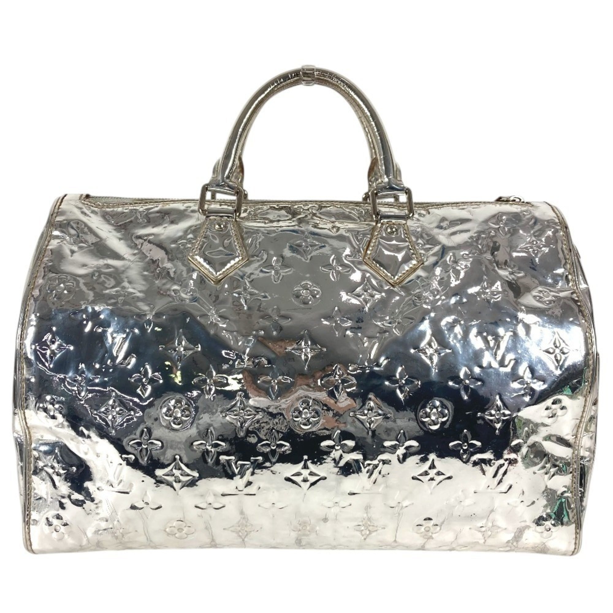 Louis Vuitton Argent Leather Boston Bag Handbag (Pre-Owned)