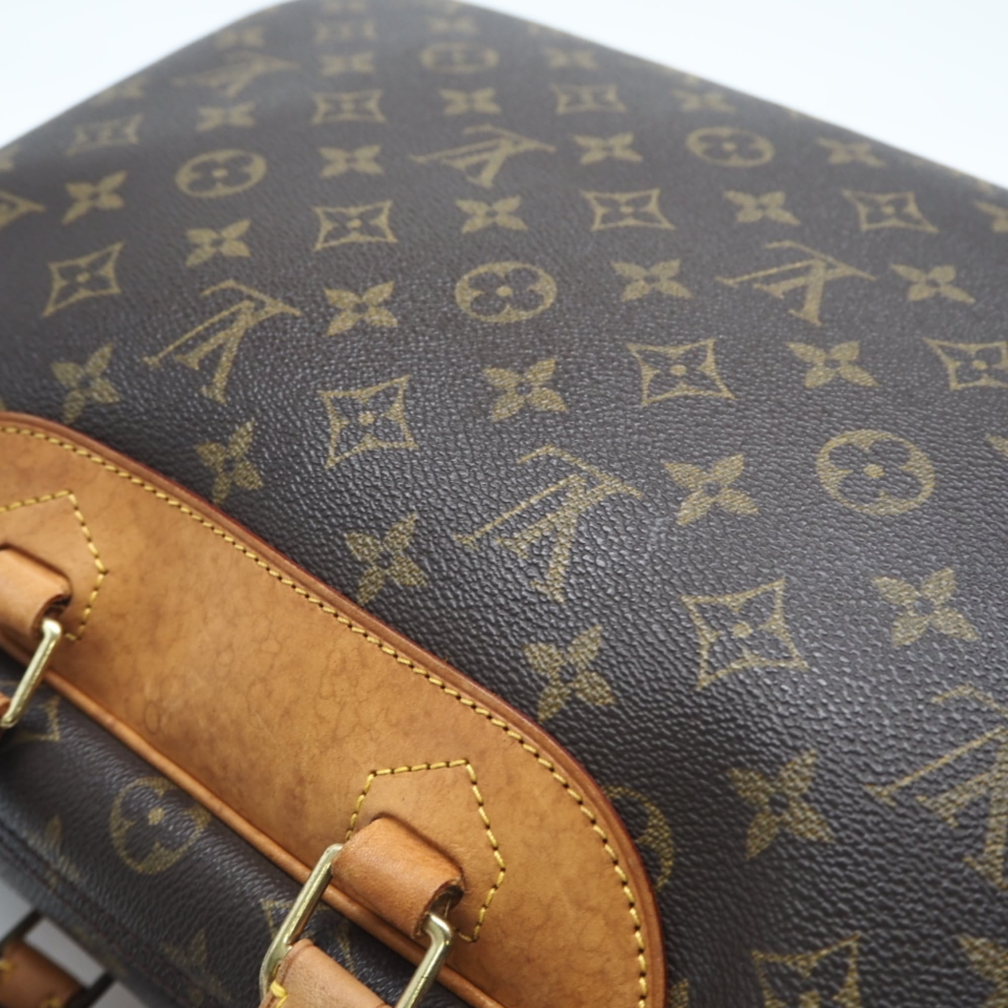 Louis Vuitton Brown Coated Canvas Leather Handbag (Pre-Owned)