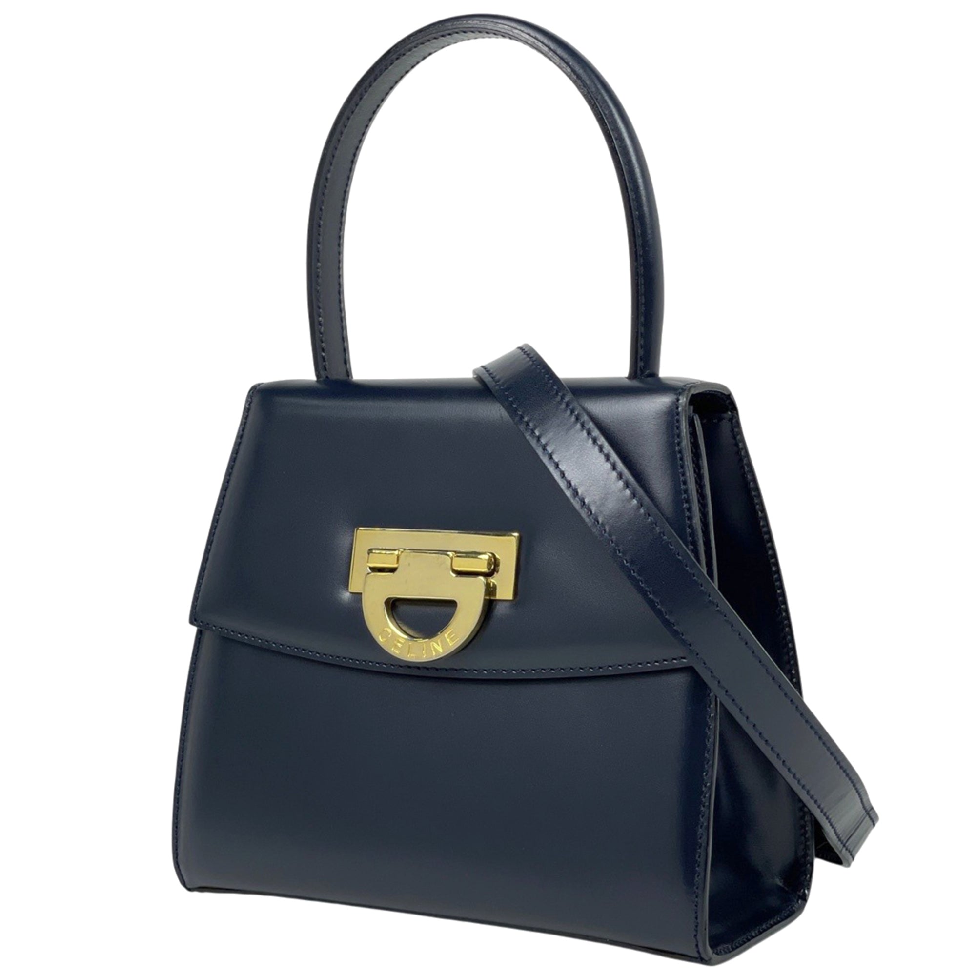 Celine Navy Leather Handbag (Pre-Owned)
