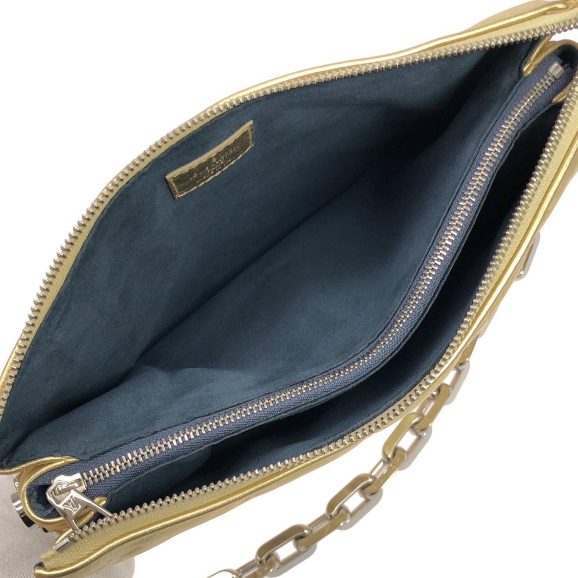 Louis Vuitton Gold Leather Shoulder Bag (Pre-Owned)