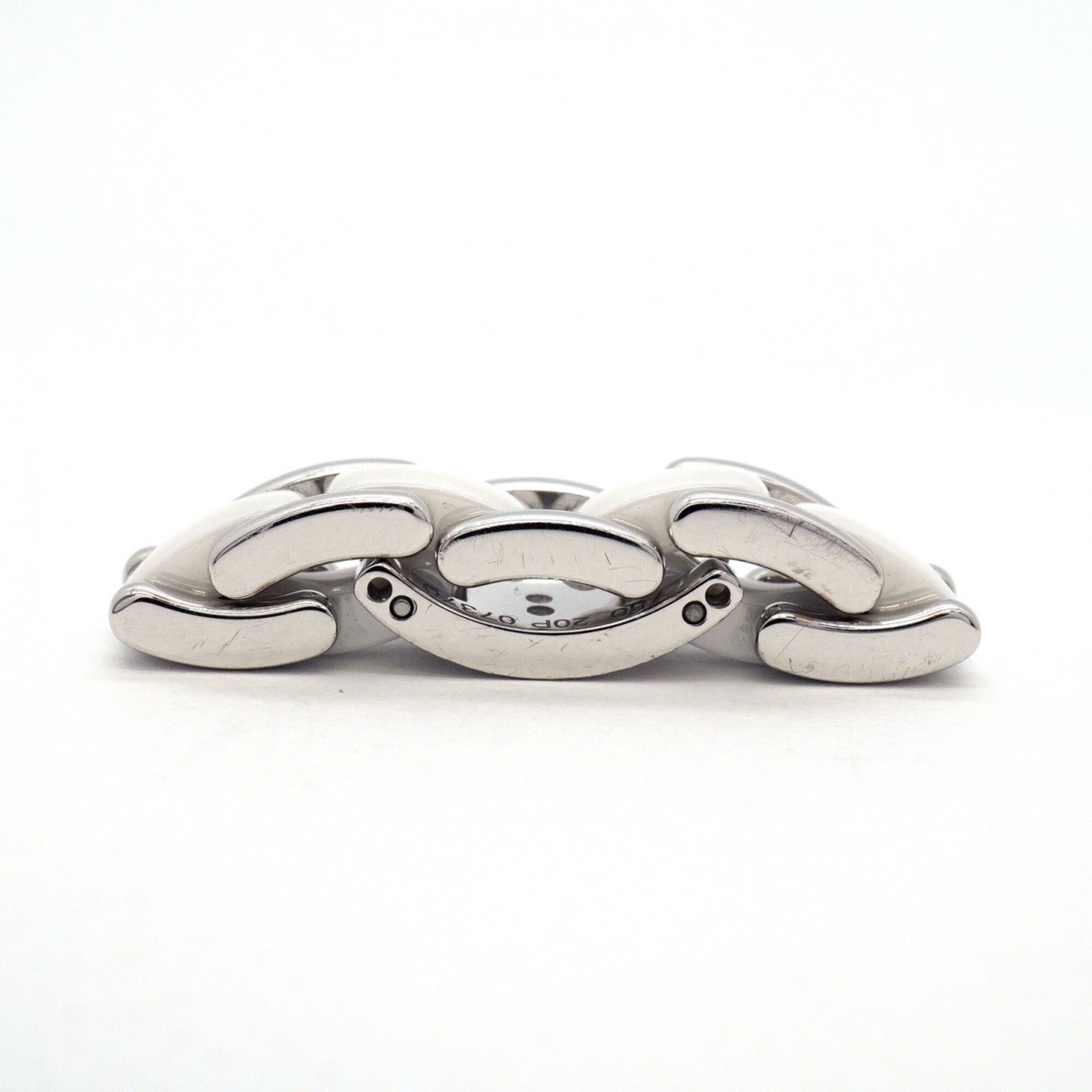 Chanel White White Gold (18K) Ceramic Band Ring (Pre-Owned)
