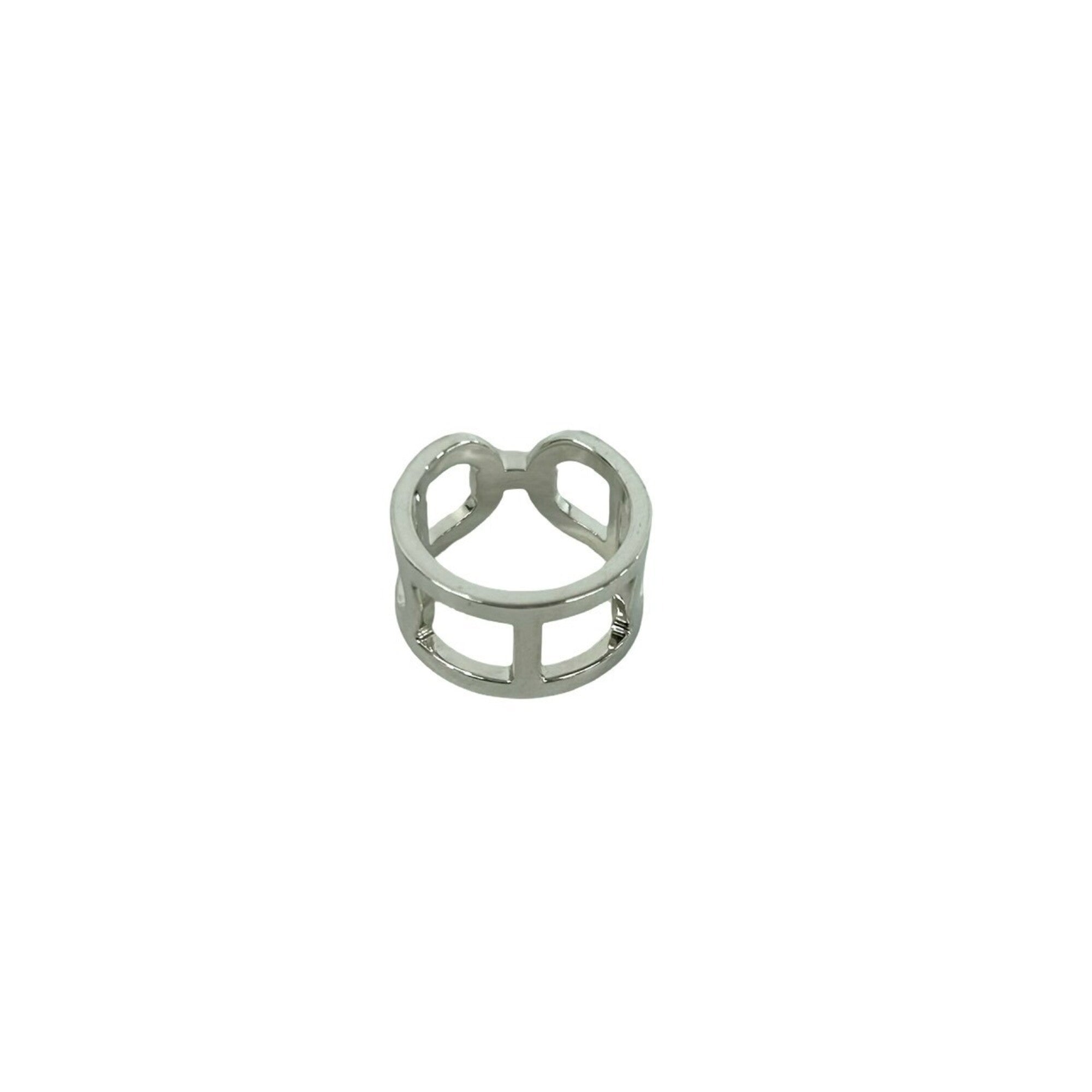 Hermes Silver Silver 925 Band Ring (Pre-Owned)