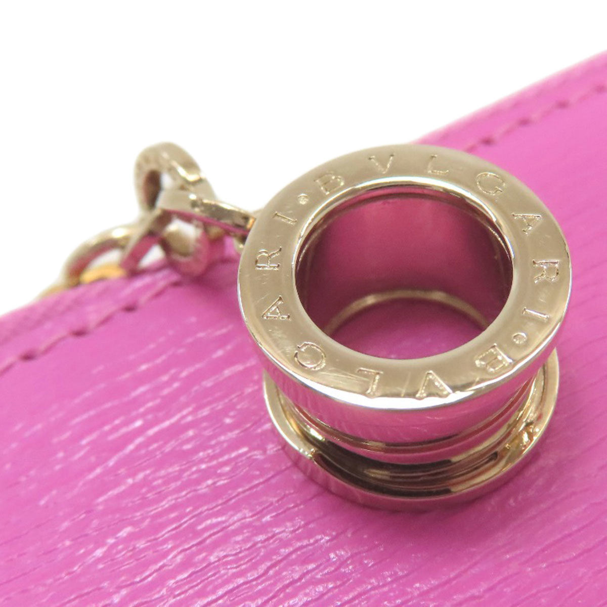 Bvlgari Pink Yellow Leather Wallet (Bi-Fold) (Pre-Owned)