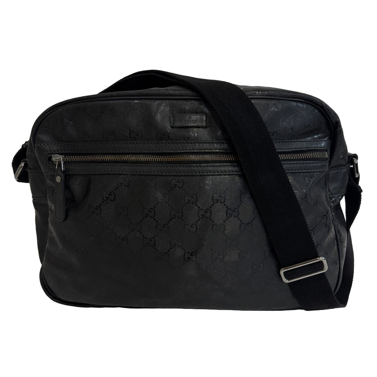 Gucci Gg Imprimé Black Pvc Shoulder Bag (Pre-Owned)