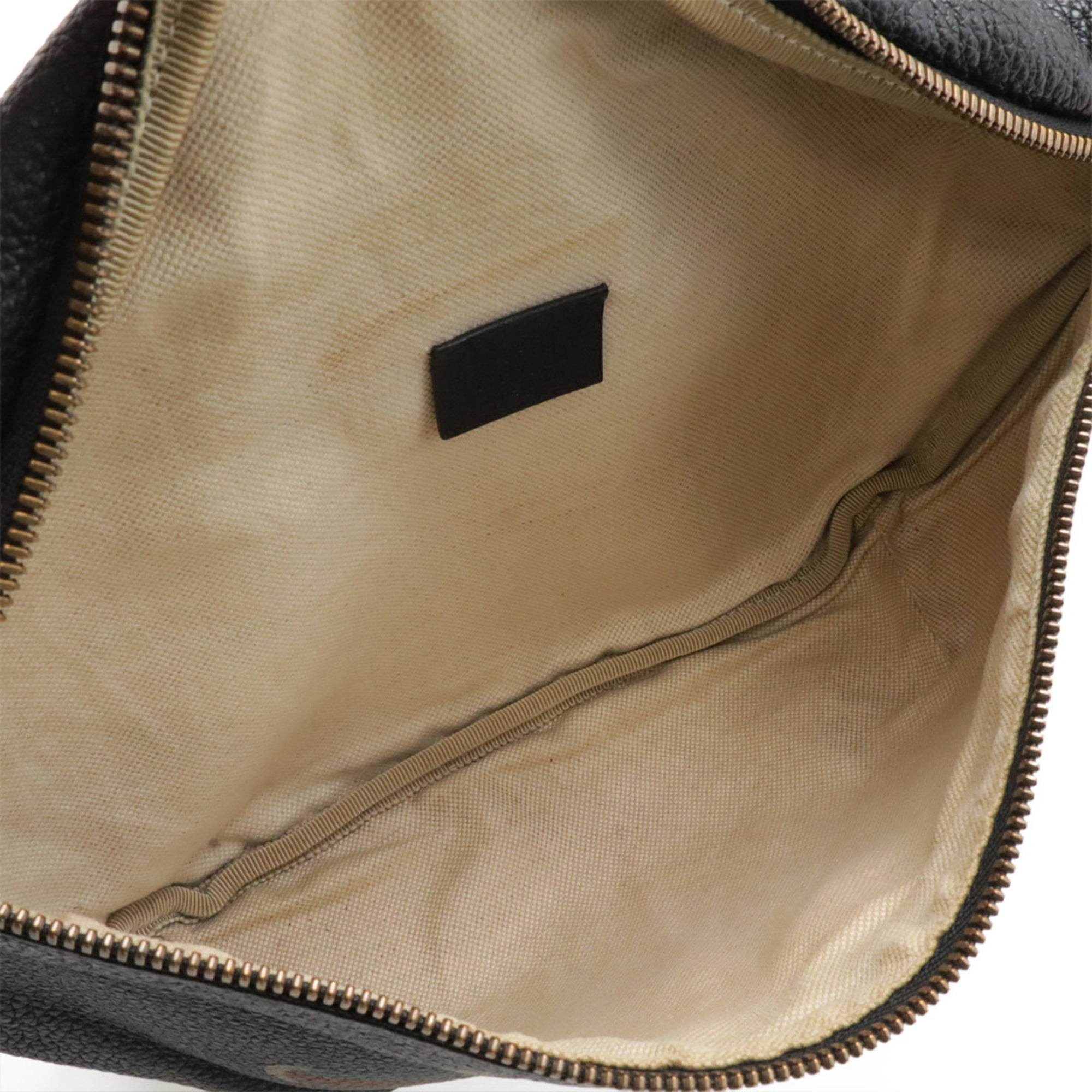 Gucci Black Green Red Color Leather Fanny Pack Sling Bag (Pre-Owned)