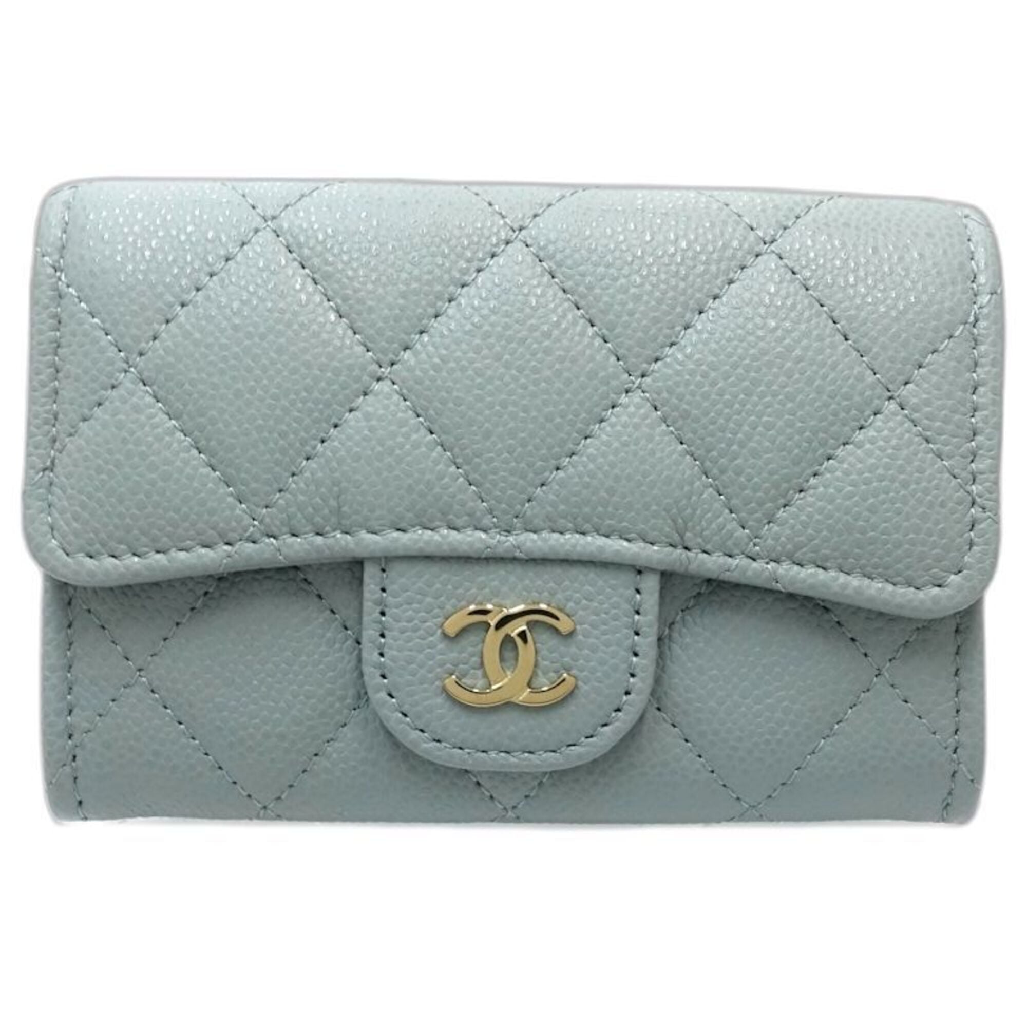 Chanel Green Grained Calfskin Coin Purse/Coin Case (Pre-Owned)