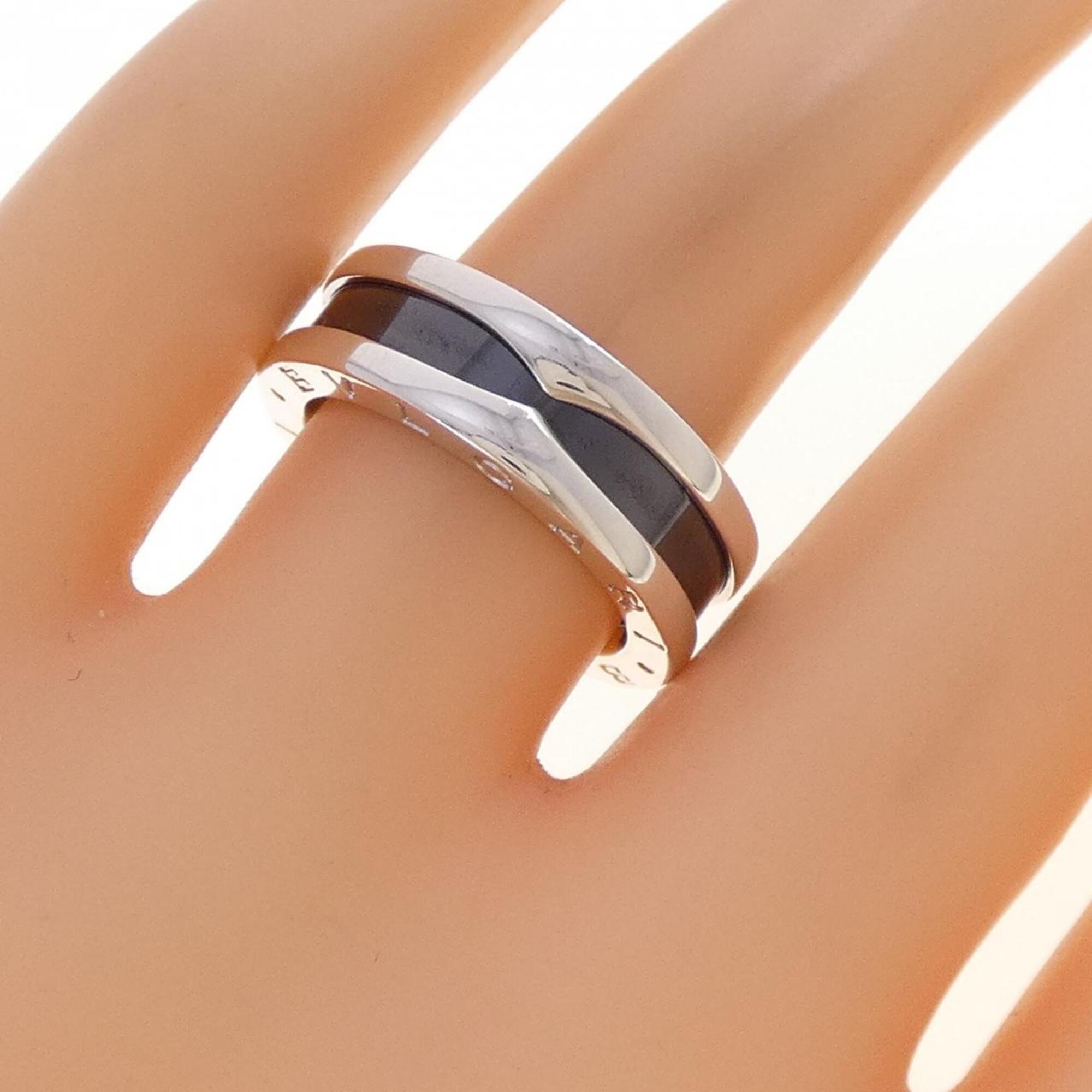 Bvlgari Ceramic Silver 925 Band Ring (Pre-Owned)