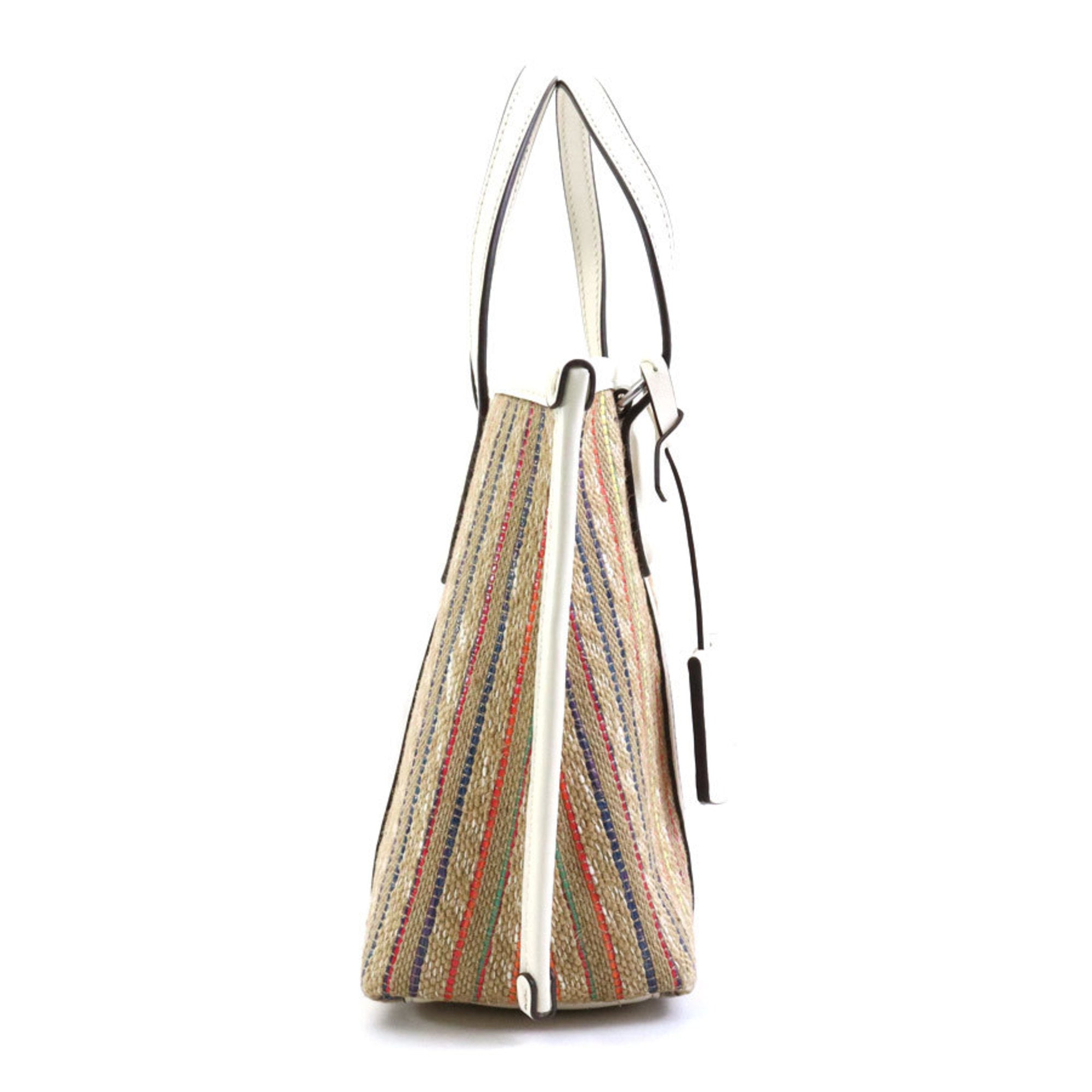Tory Burch Multi-Color Raffia Leather Handbag Shoulder Bag (Pre-Owned)