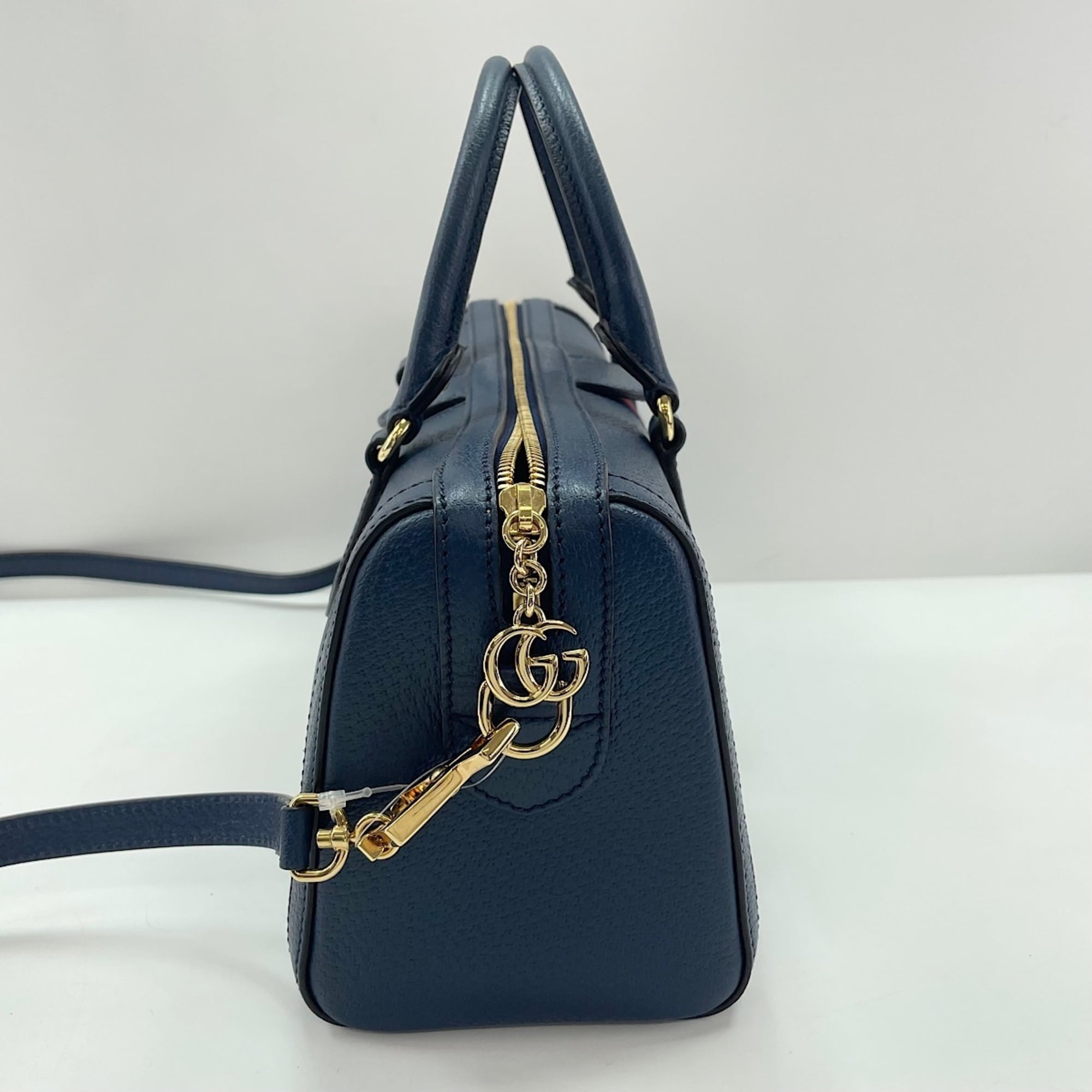 Gucci Ophidia Navy Boston Bag (Pre-Owned)
