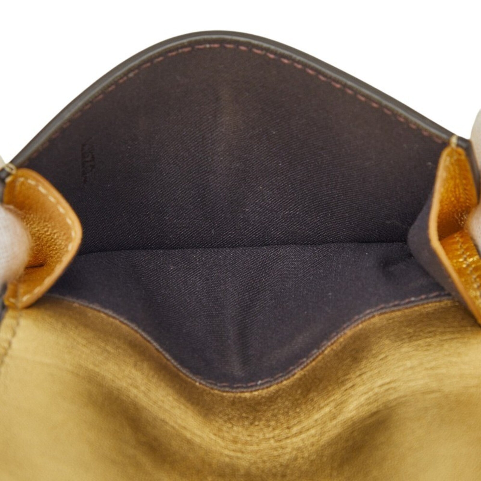 Fendi Gold Leather Wallet (Tri-Fold) (Pre-Owned)