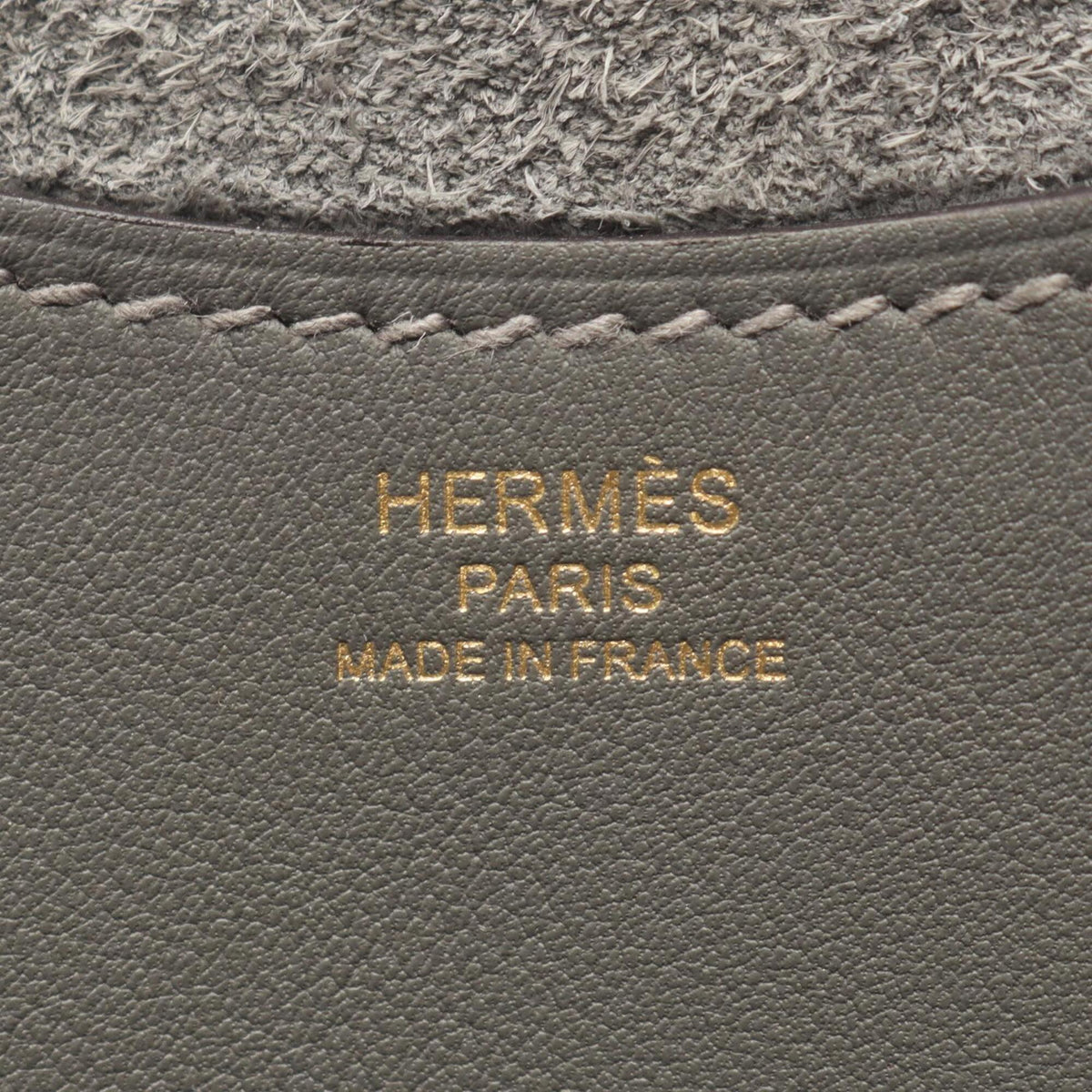 Hermes Gray Taurillon Clemence Leather Handbag (Pre-Owned)