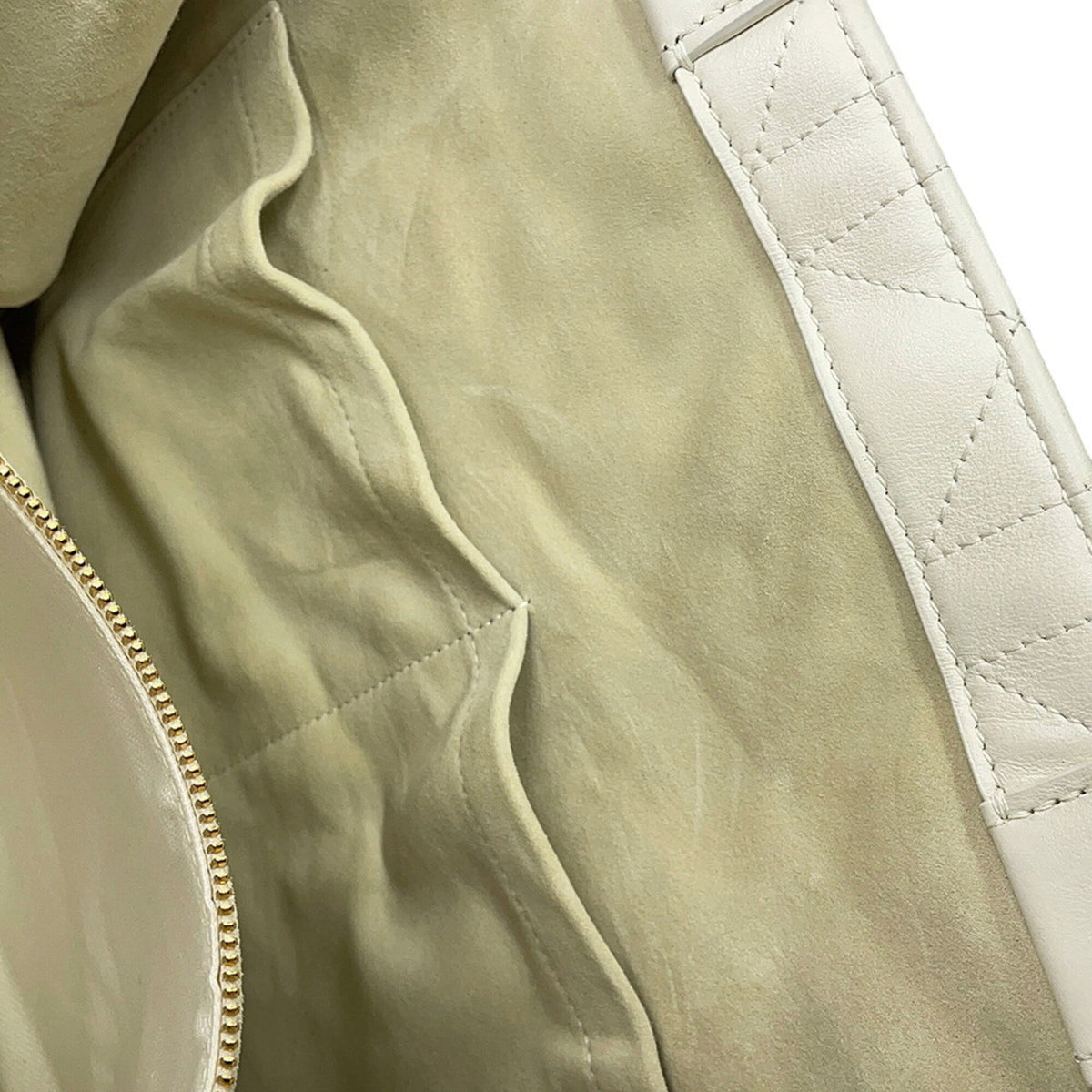 Christian Dior White Leather Handbag Tote Bag (Pre-Owned)