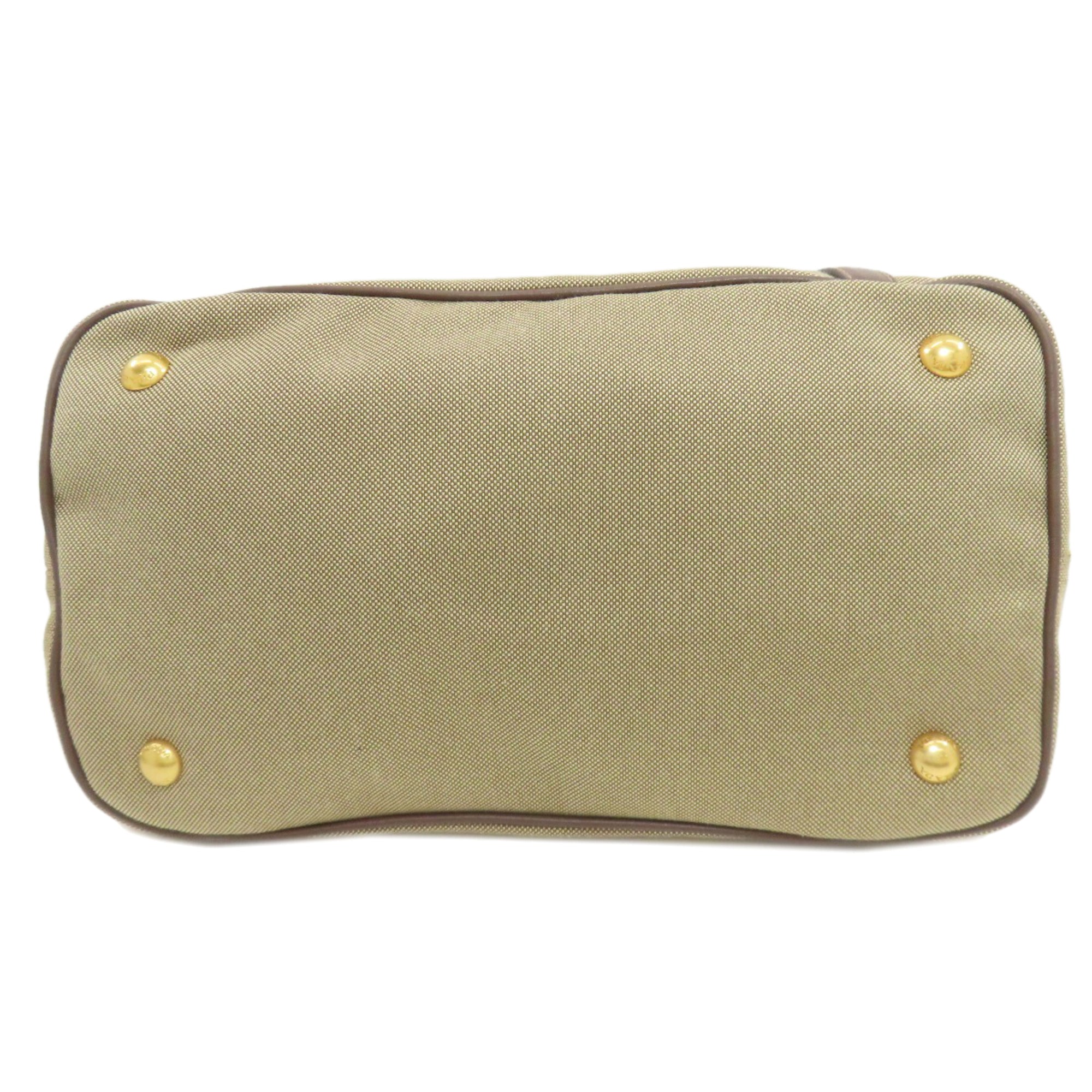 Prada Brown Canvas Handbag (Pre-Owned)