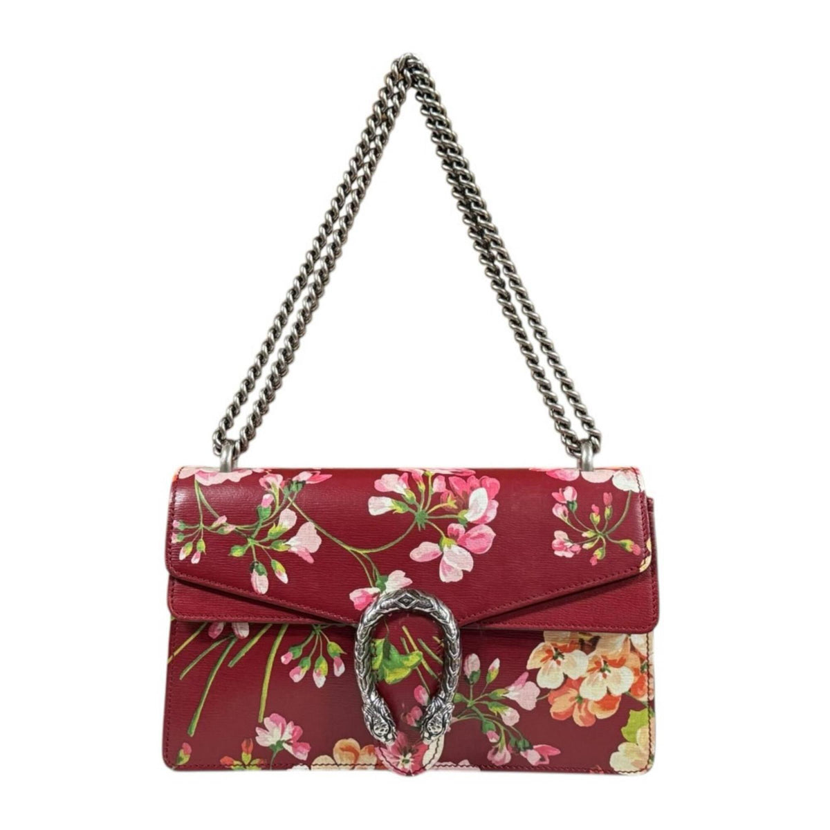 Gucci Gg Blooms Red Color Leather Handbag Shoulder Bag (Pre-Owned)