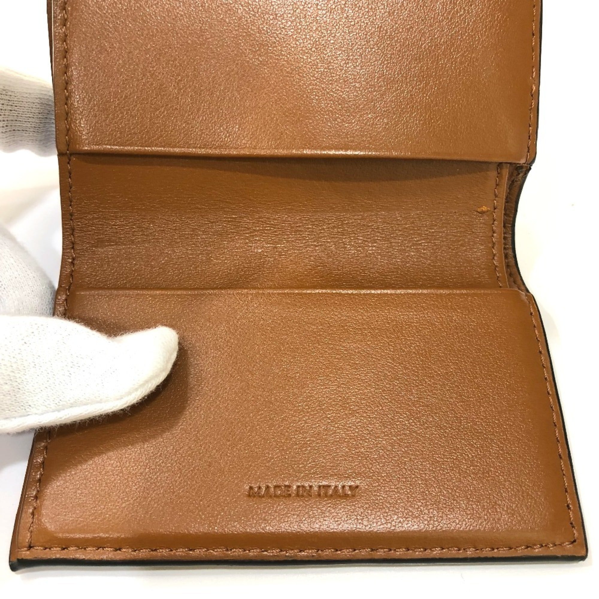 Celine Brown Dark Brown Pvc Leather Wallet (Tri-Fold) (Pre-Owned)