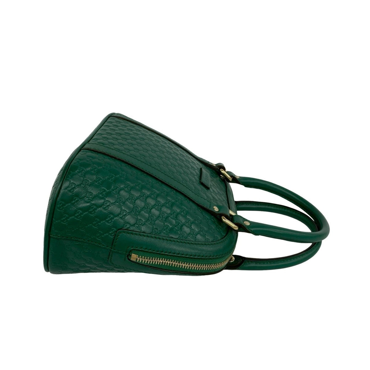 Gucci Green Leather Boston Bag Handbag Shoulder Bag (Pre-Owned)