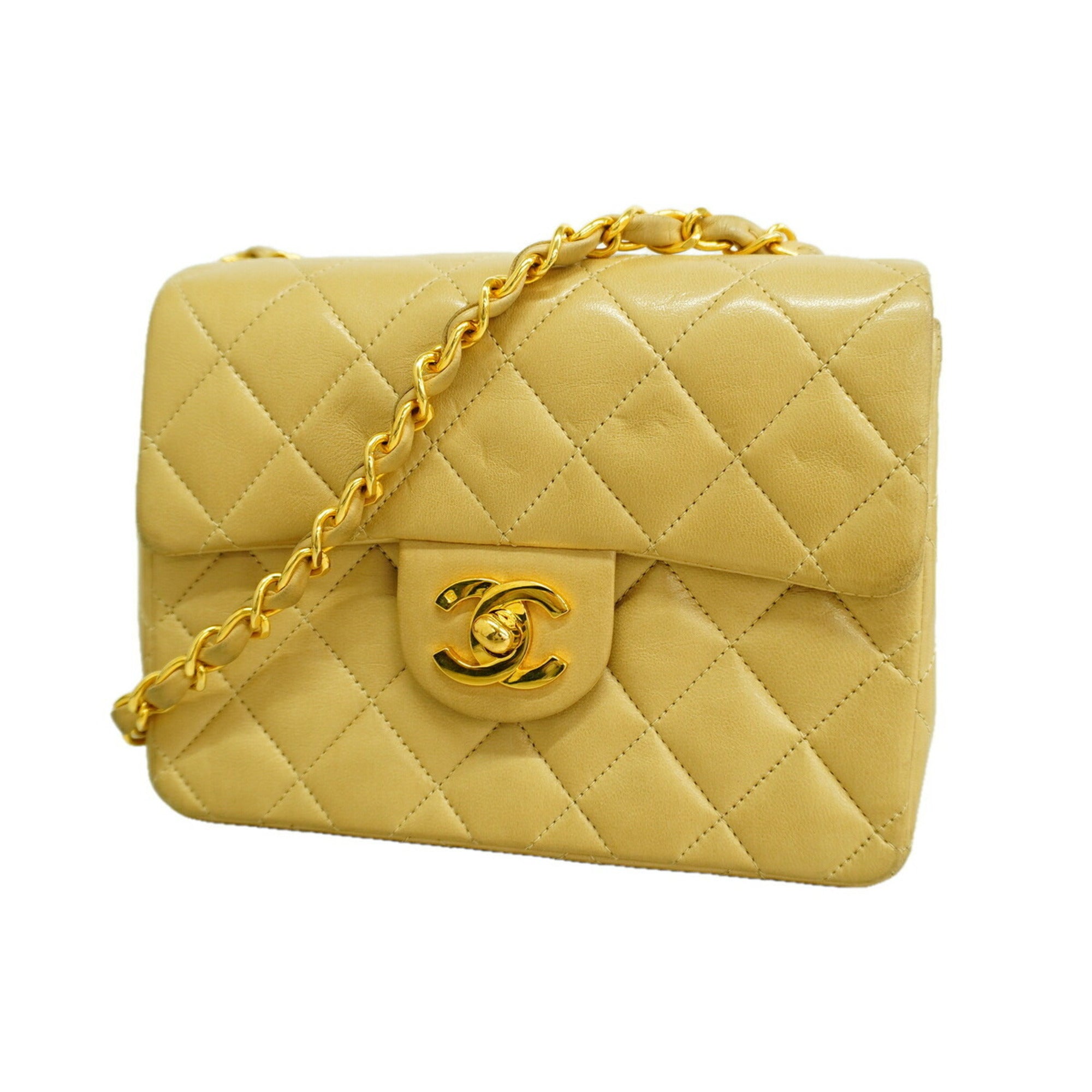 Chanel Beige Leather Shoulder Bag (Pre-Owned)