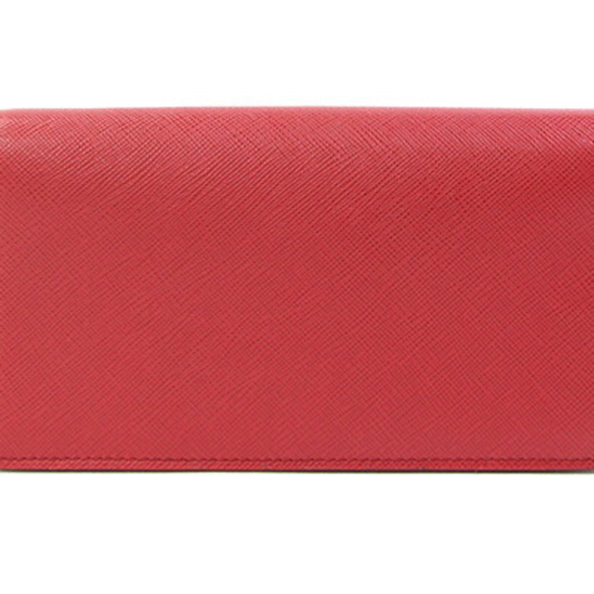 Prada Red Color Leather Pochette Shoulder Bag (Pre-Owned)