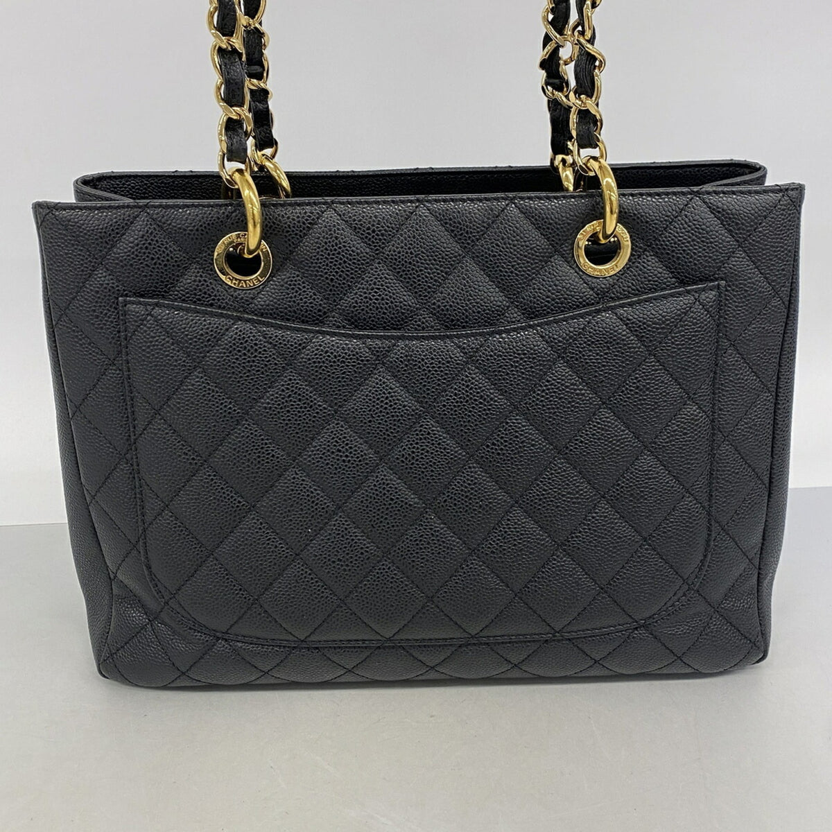 Chanel Black Grained Calfskin Tote Bag (Pre-Owned)