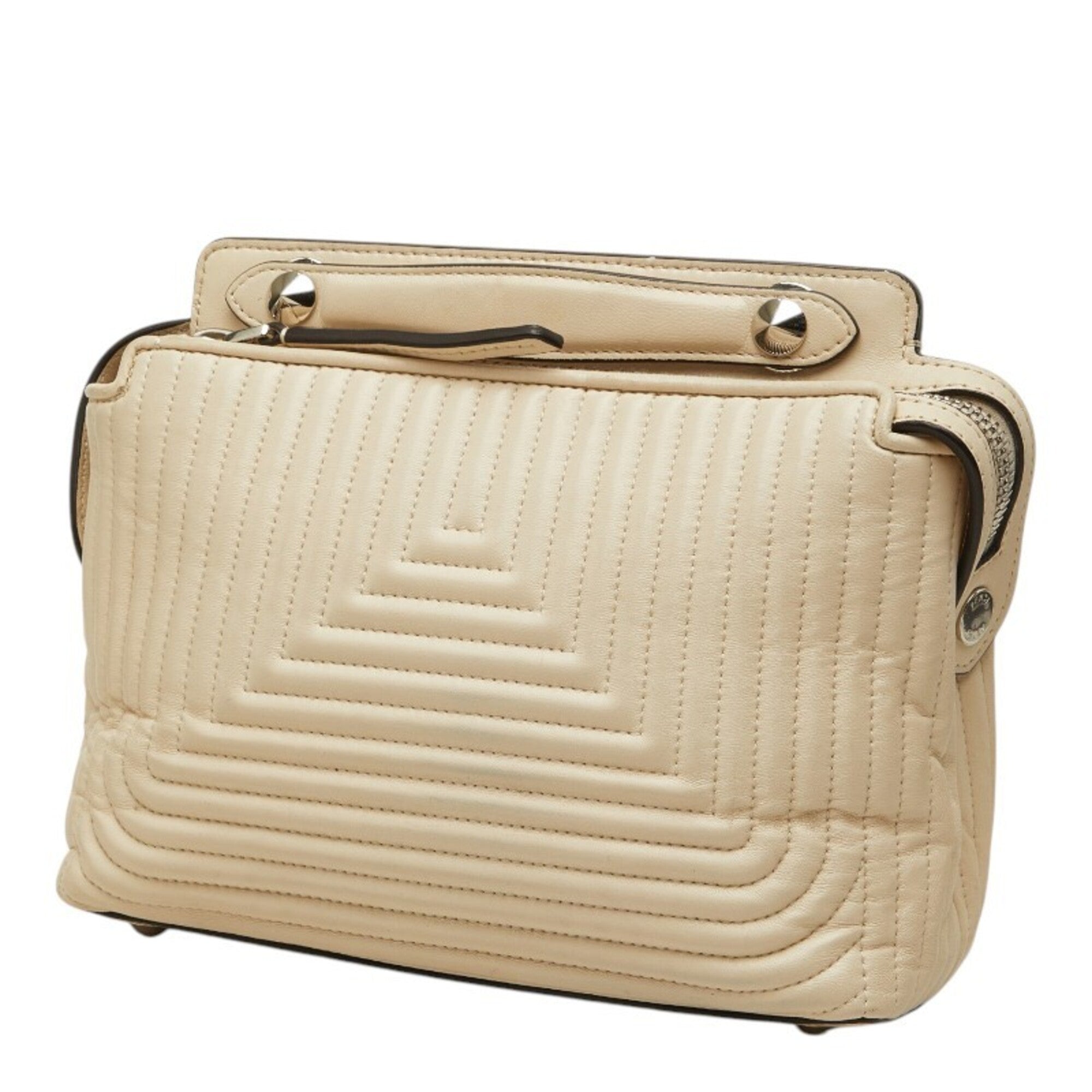 Fendi Ivory Leather Shoulder Bag (Pre-Owned)
