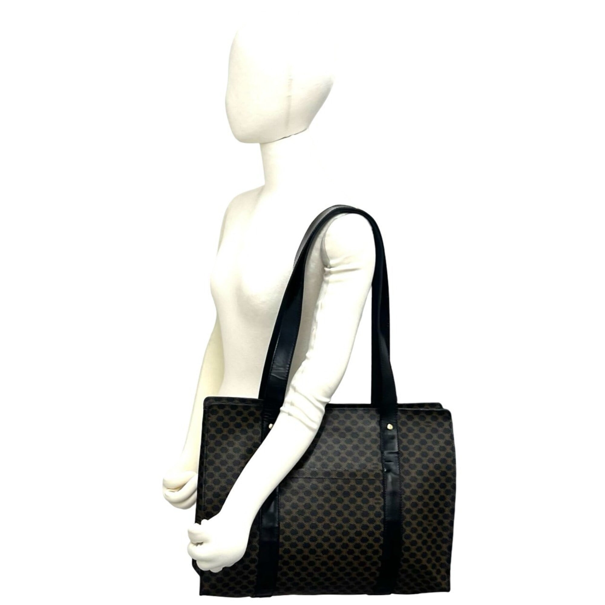Celine Black Brown Leather Pvc Shoulder Bag Tote Bag (Pre-Owned)