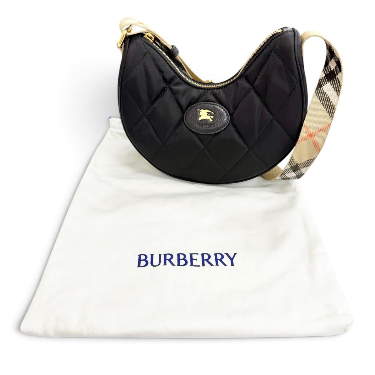 Burberry Black Nylon Leather Crossbody Bag Shoulder Bag (Pre-Owned)