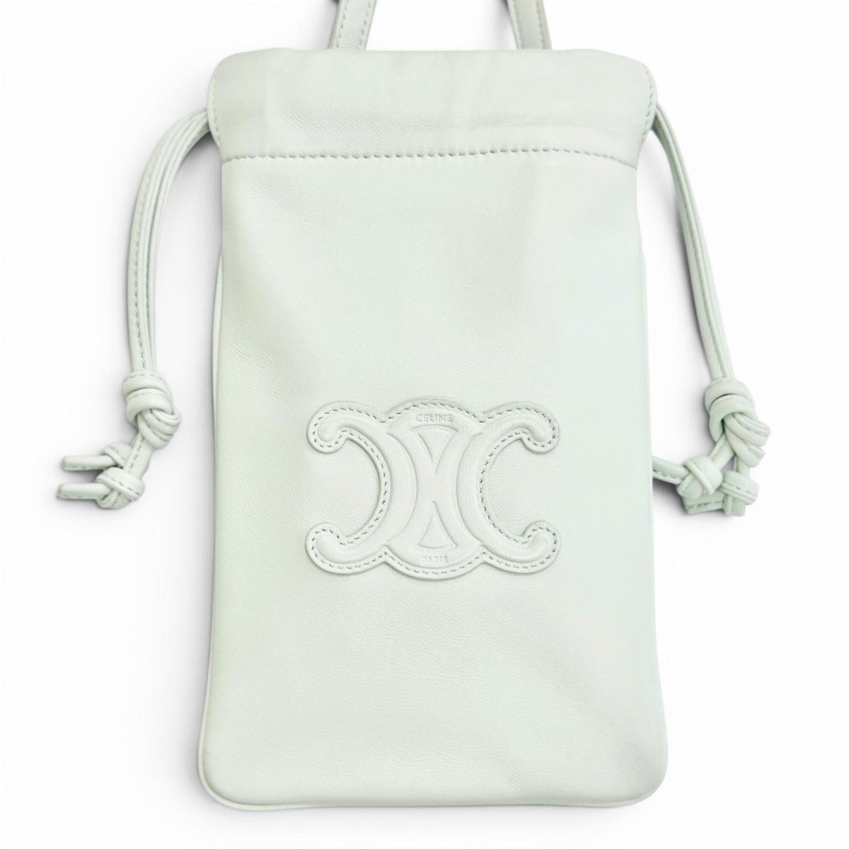 Celine Light Green Leather Pouch Shoulder Bag (Pre-Owned)