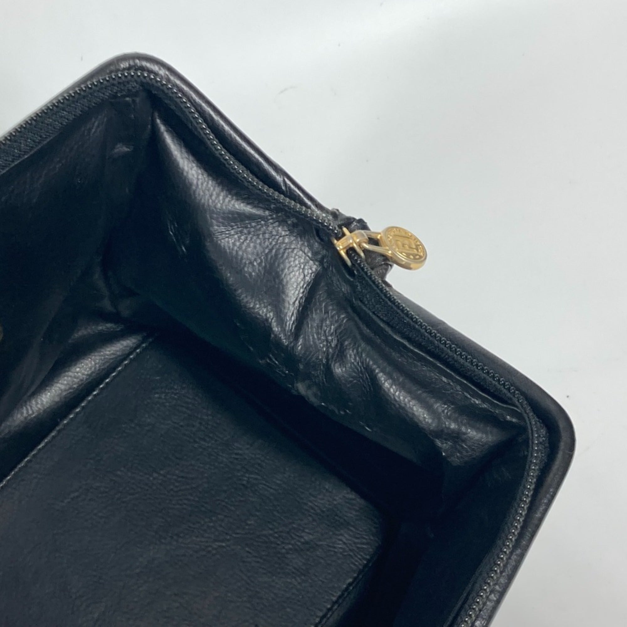 Fendi Black Leather Handbag Shoulder Bag (Pre-Owned)