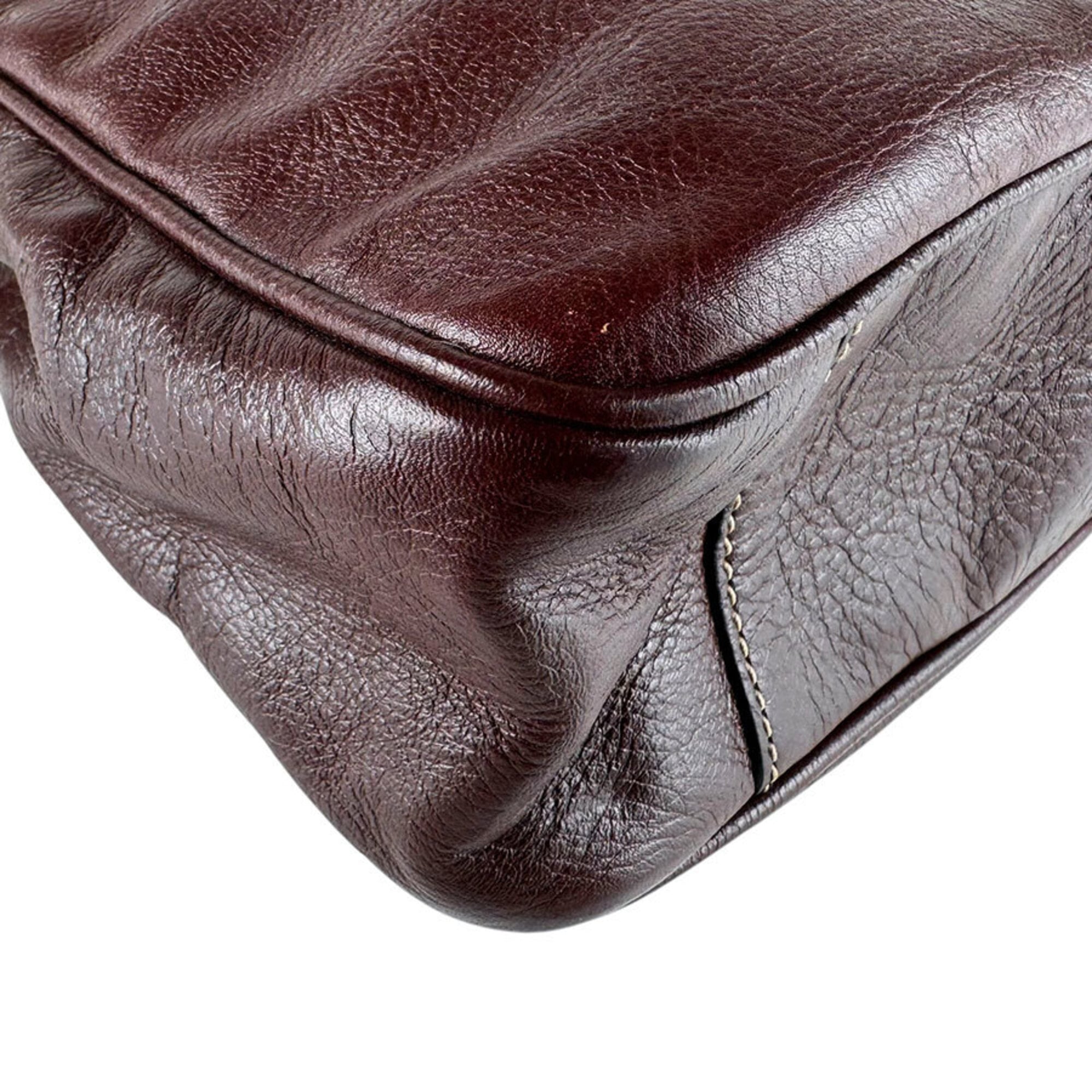 Gucci Brown Leather Shoulder Bag (Pre-Owned)