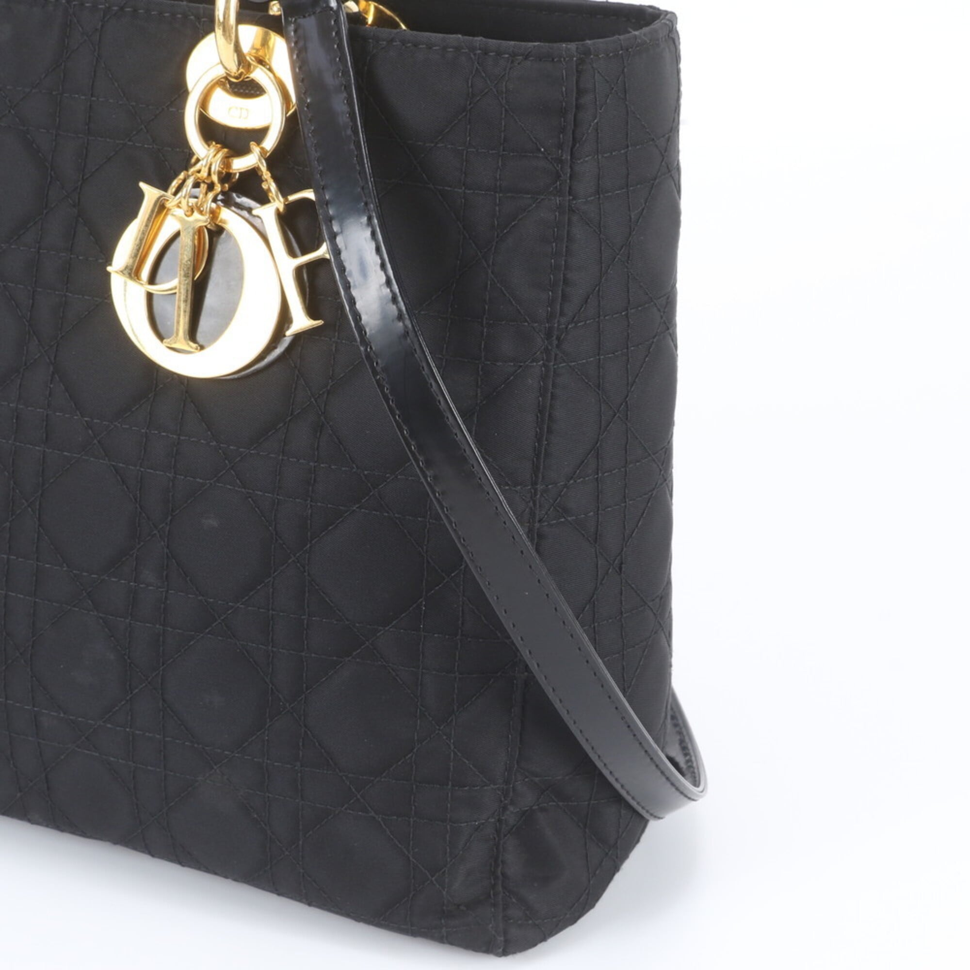 Christian Dior Black Leather Nylon Shoulder Bag (Pre-Owned)