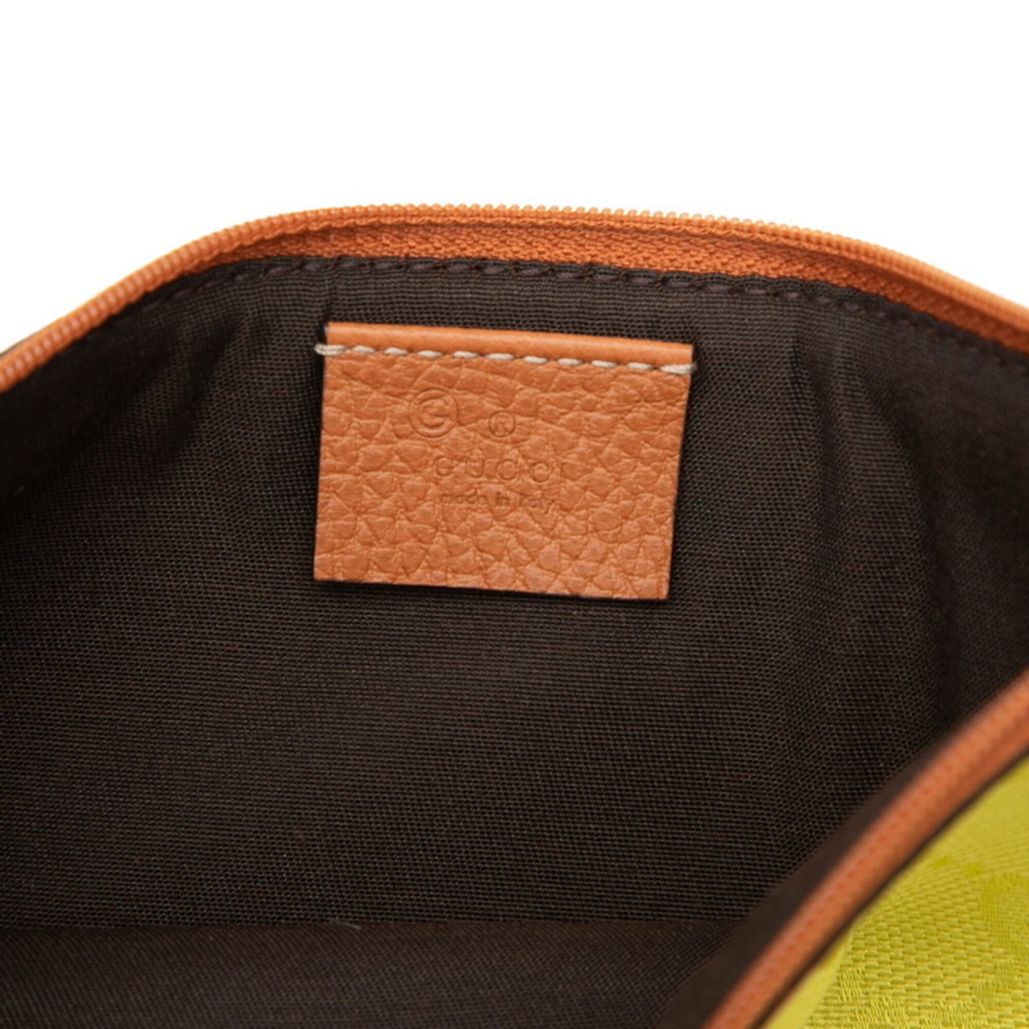 Gucci Brown Green Gg Canvas Clutch Bag Handbag Pouch (Pre-Owned)