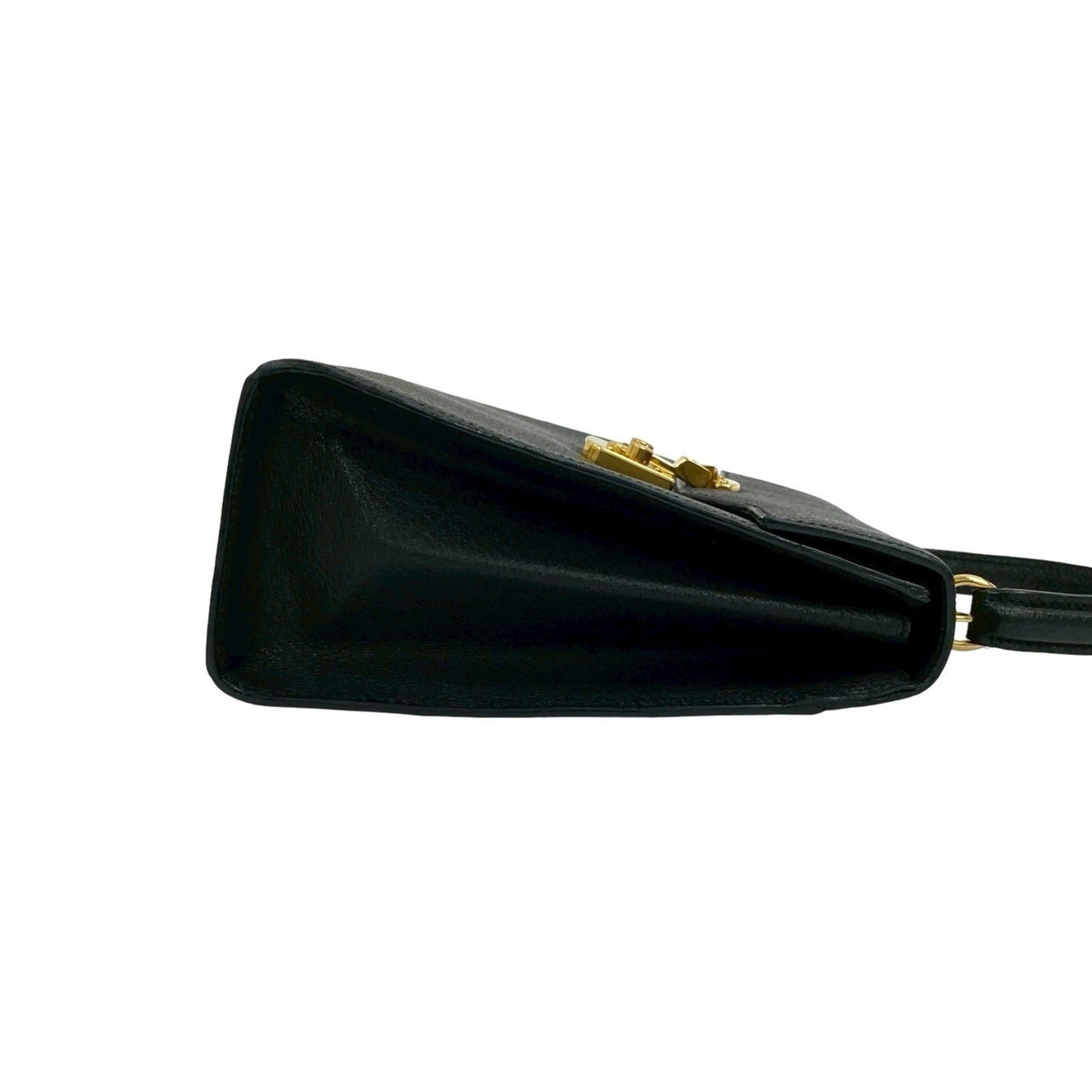 Gucci Black Leather Handbag Shoulder Bag (Pre-Owned)