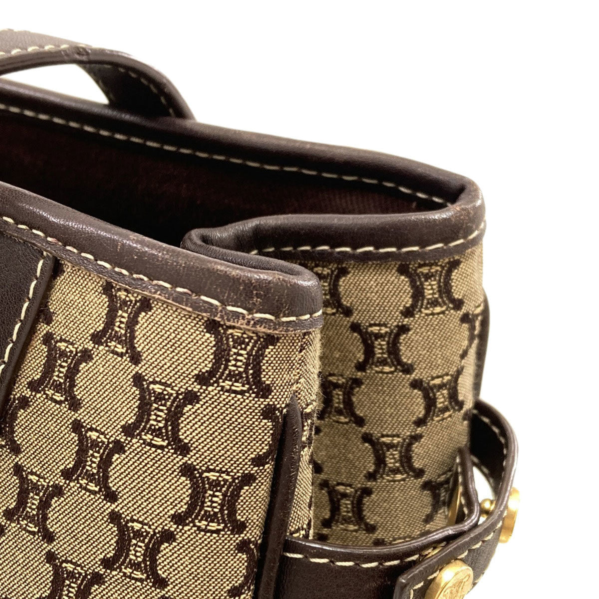 Celine Brown Canvas Handbag (Pre-Owned)