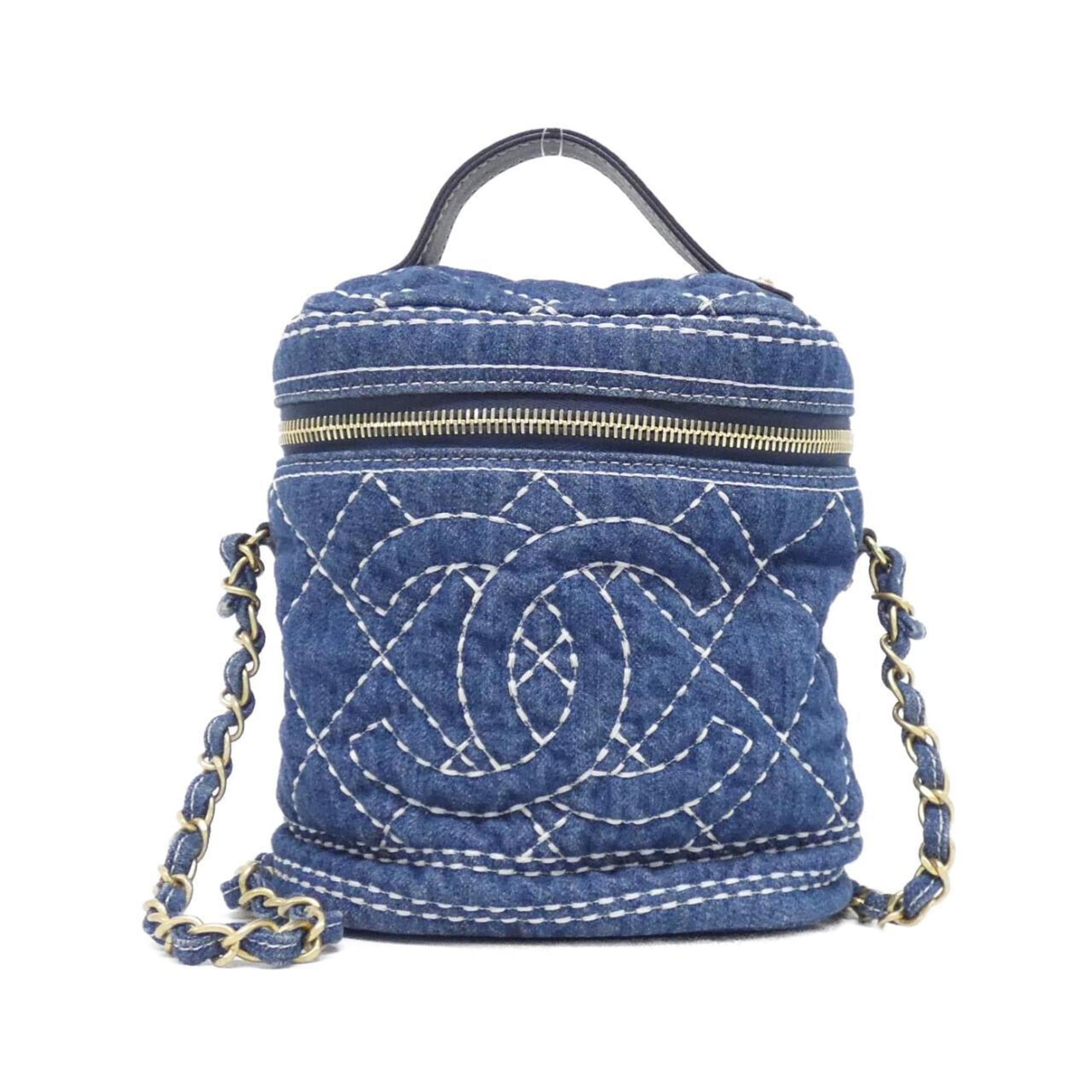 Chanel Blue Denim Leather Handbag (Pre-Owned)