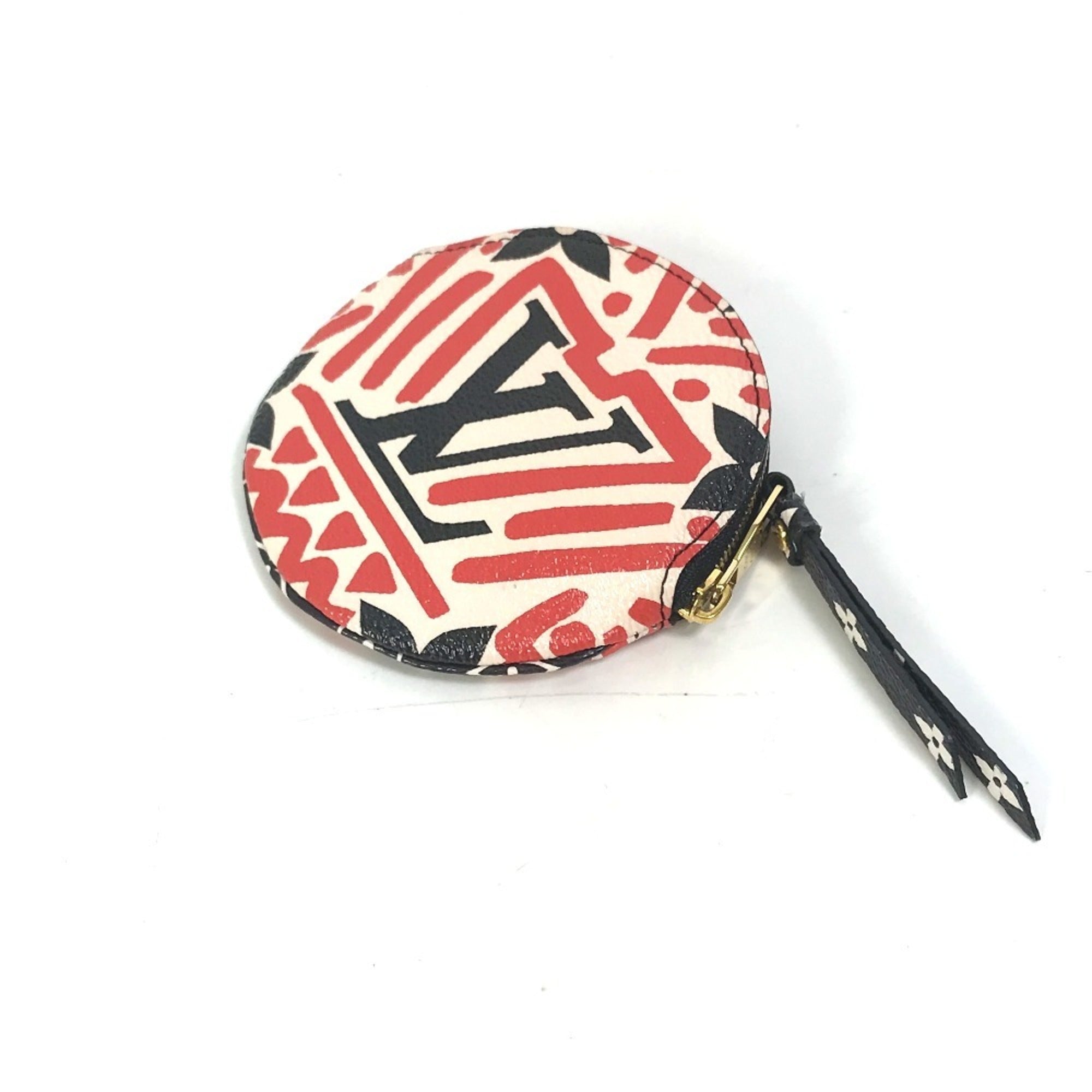Louis Vuitton Monogram Black Red Color White Monogram Coin Purse/Coin Case (Pre-Owned)